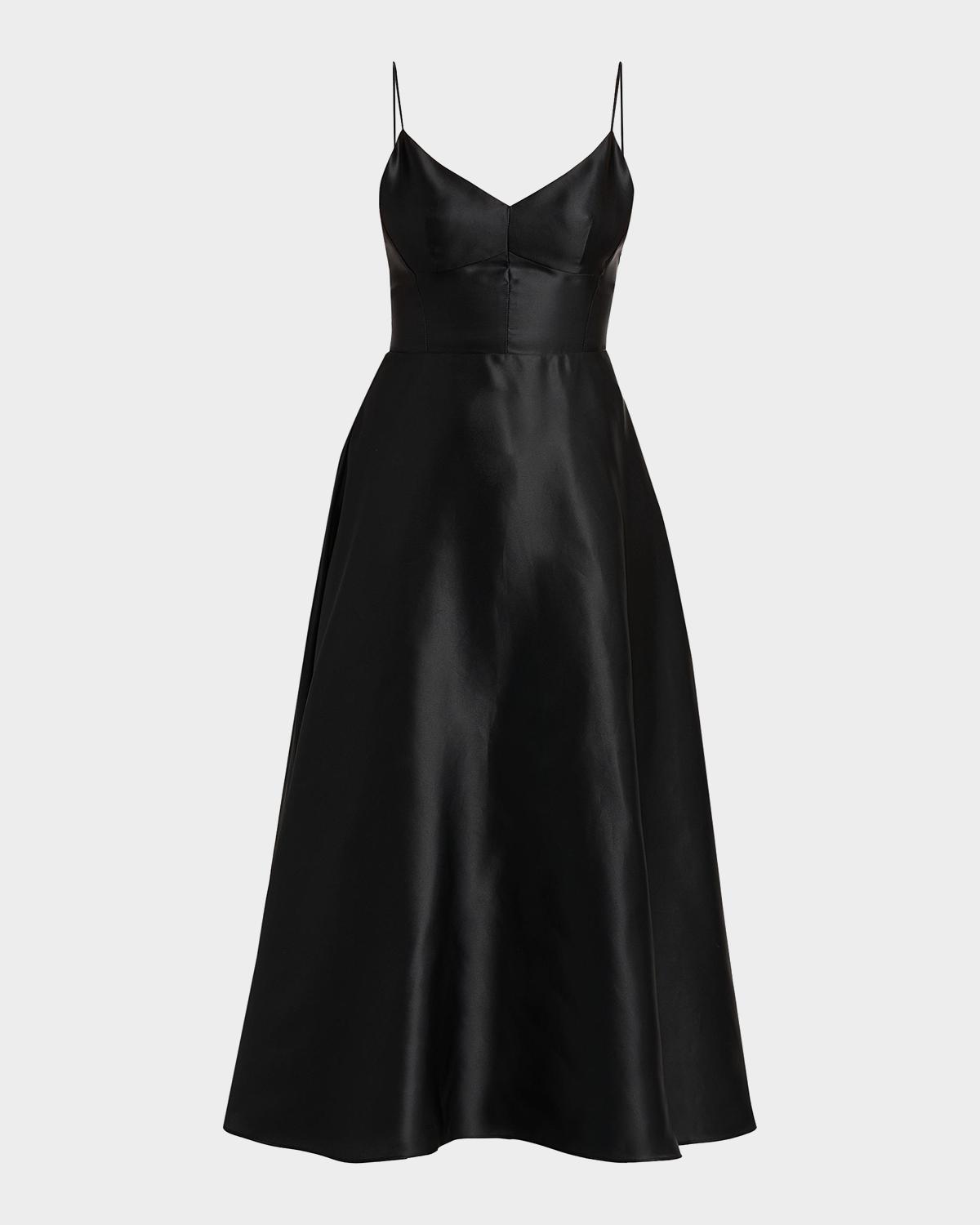 Alberta Ferretti Sleeveless Silk Organza Midi Dress