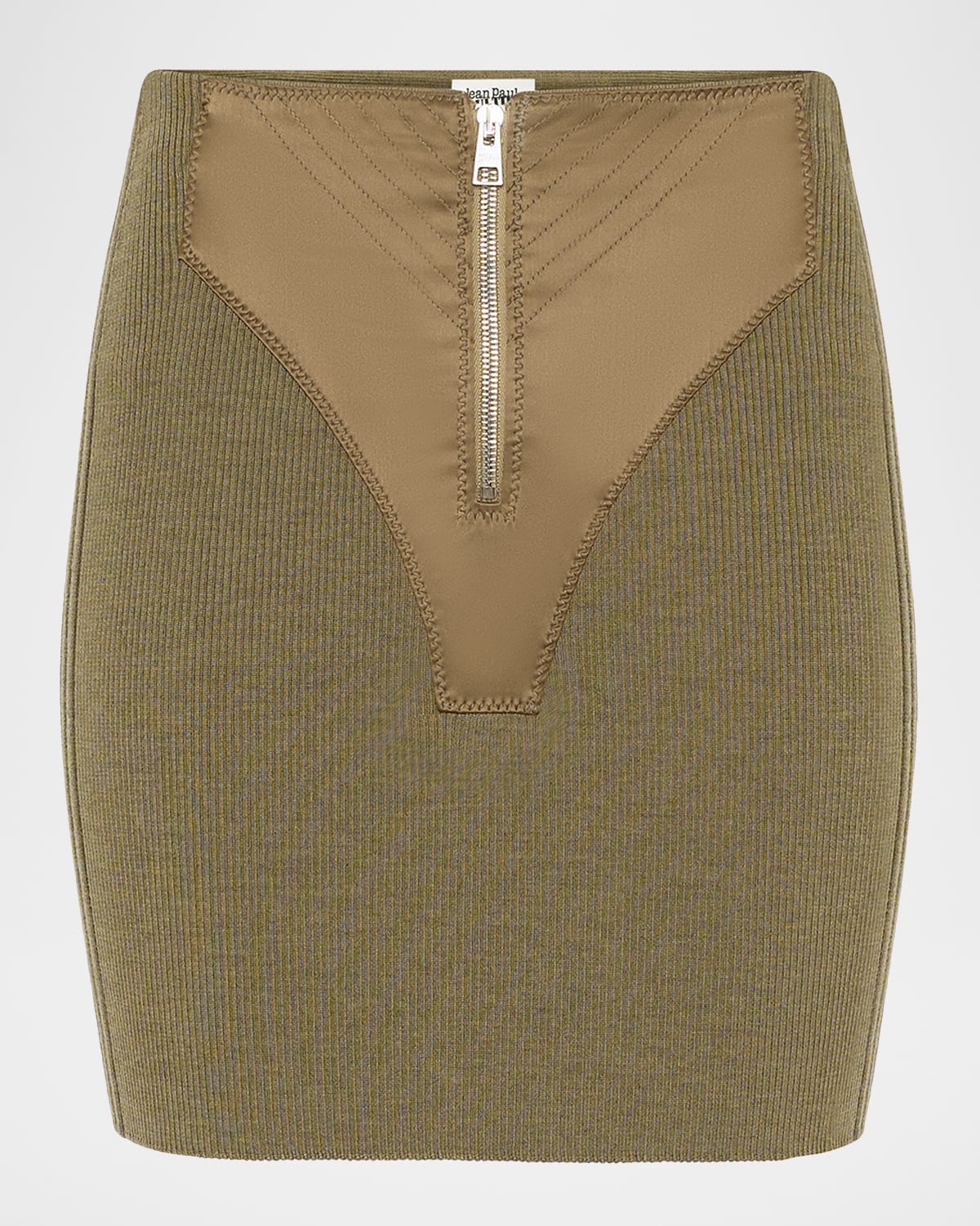 Jean Paul Gaultier Merino Wool Rib Trompe L 'oeil Zip Mini Skirt | Thumbnail 4 Jean Paul Gaultier Merino Wool Rib Trompe L 'oeil Zip Mini Skirt | Thumbnail 4