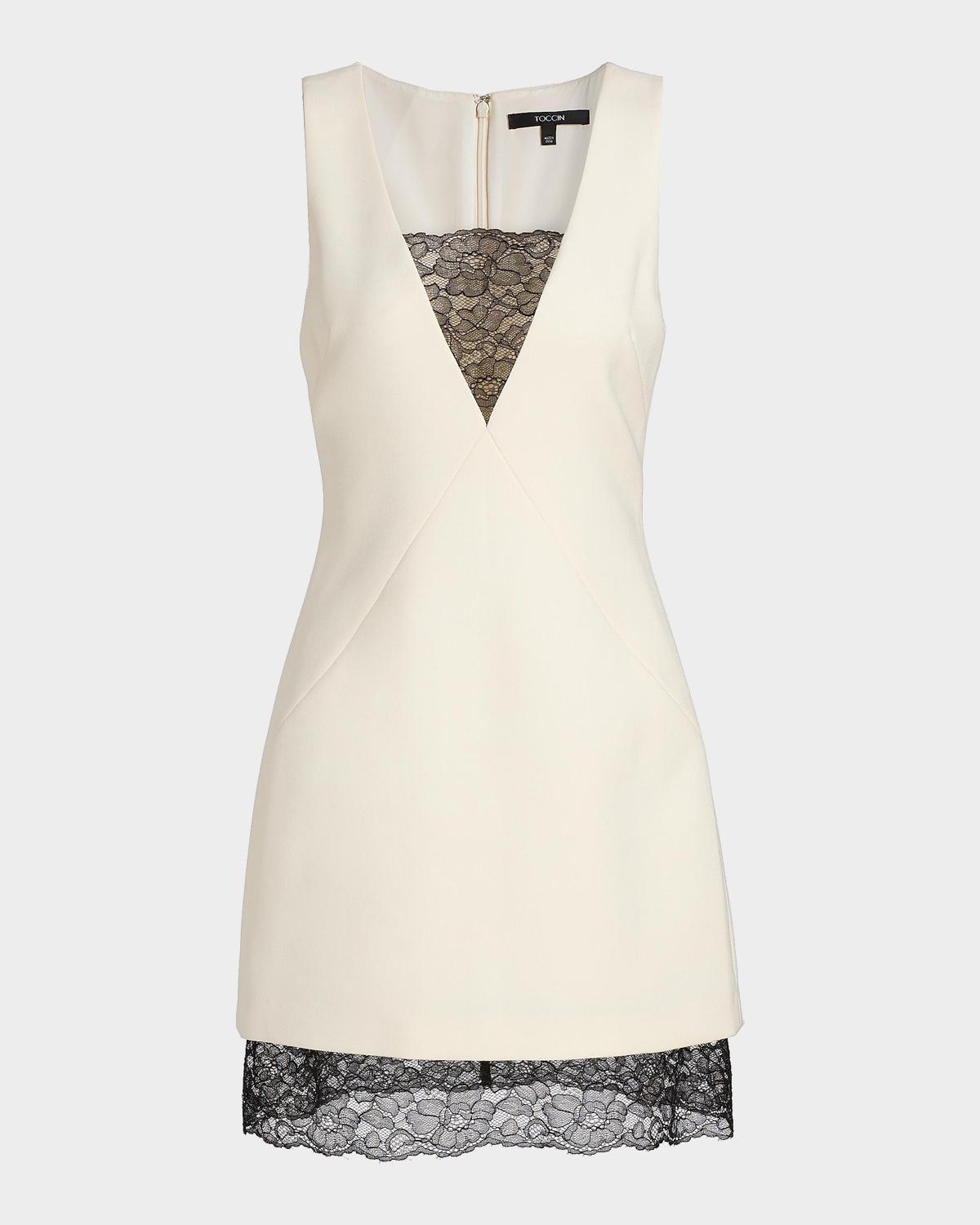 Toccin Helena Lace-Trim Mini Dress