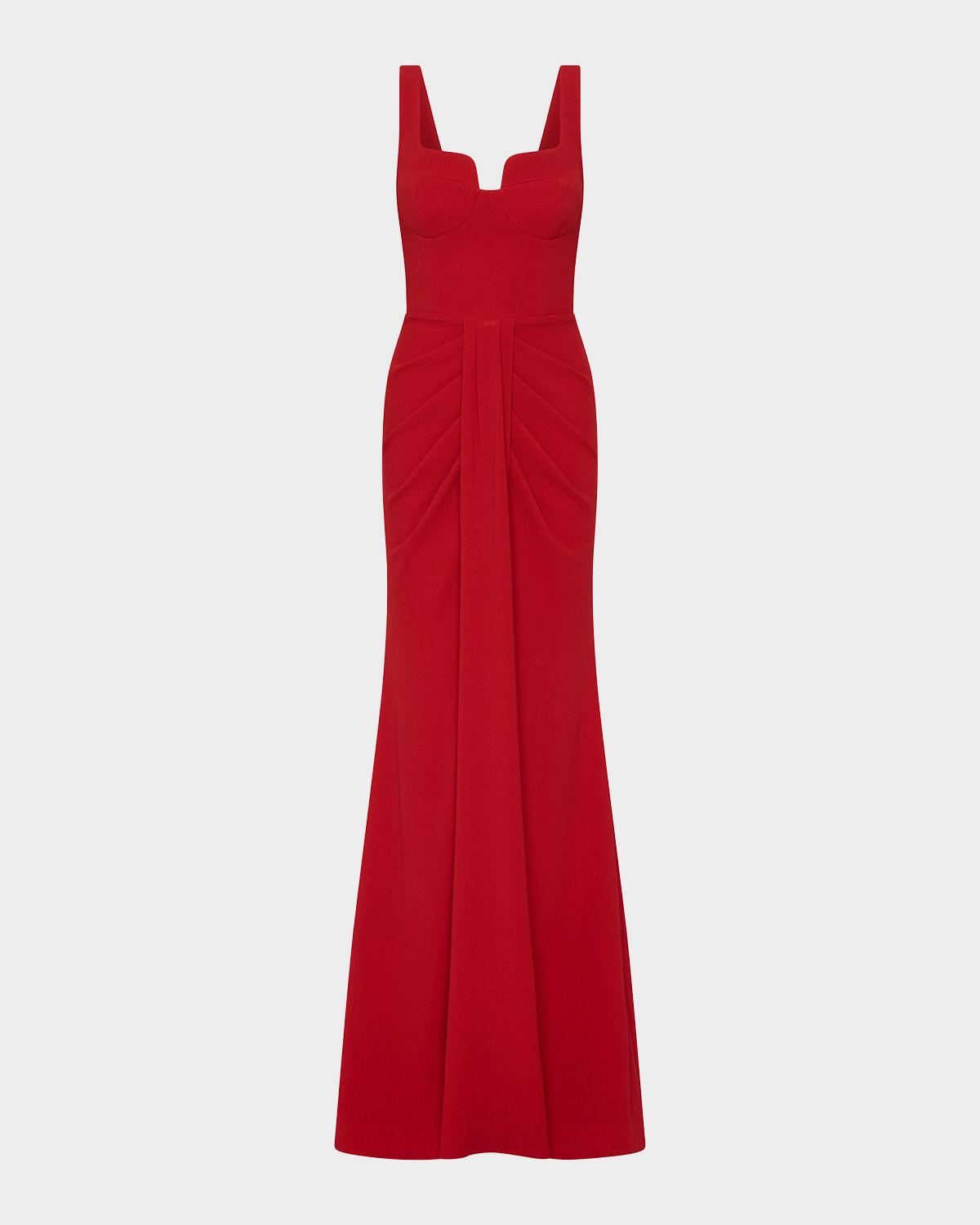 Rebecca Vallance Zarya Sleeveless Draped Mermaid Gown