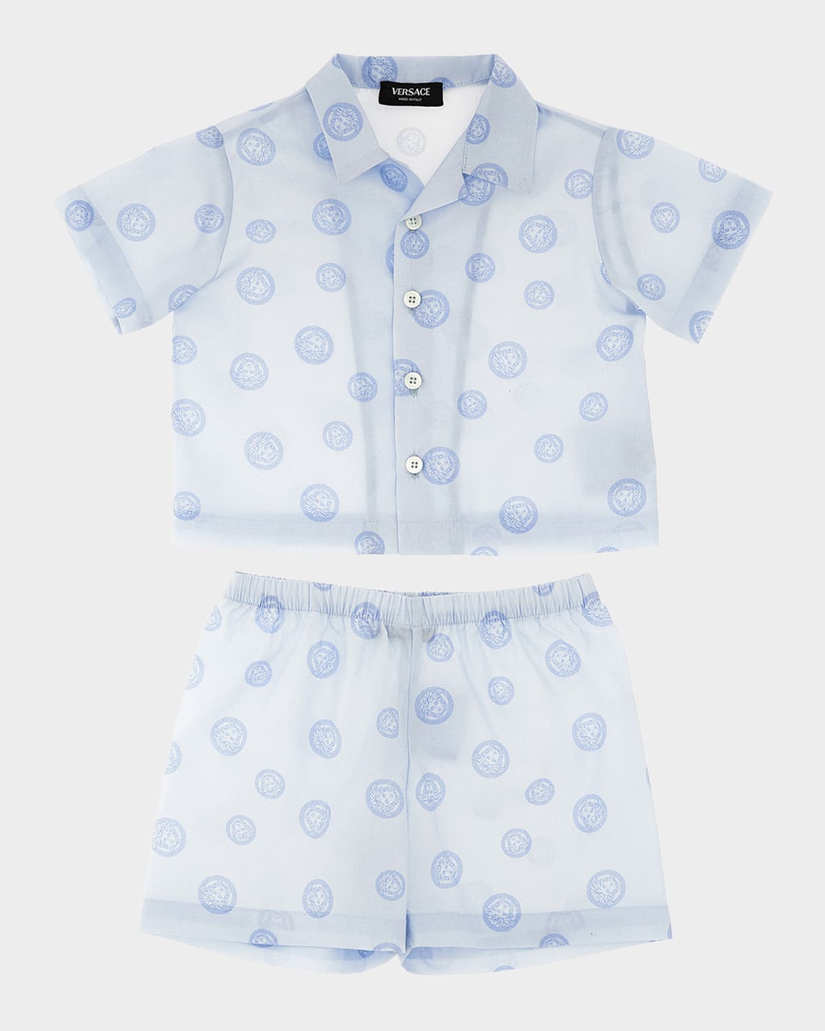 Versace Boy 's Medusa Cotton Shirt & Shorts Set, Size 3M-18M