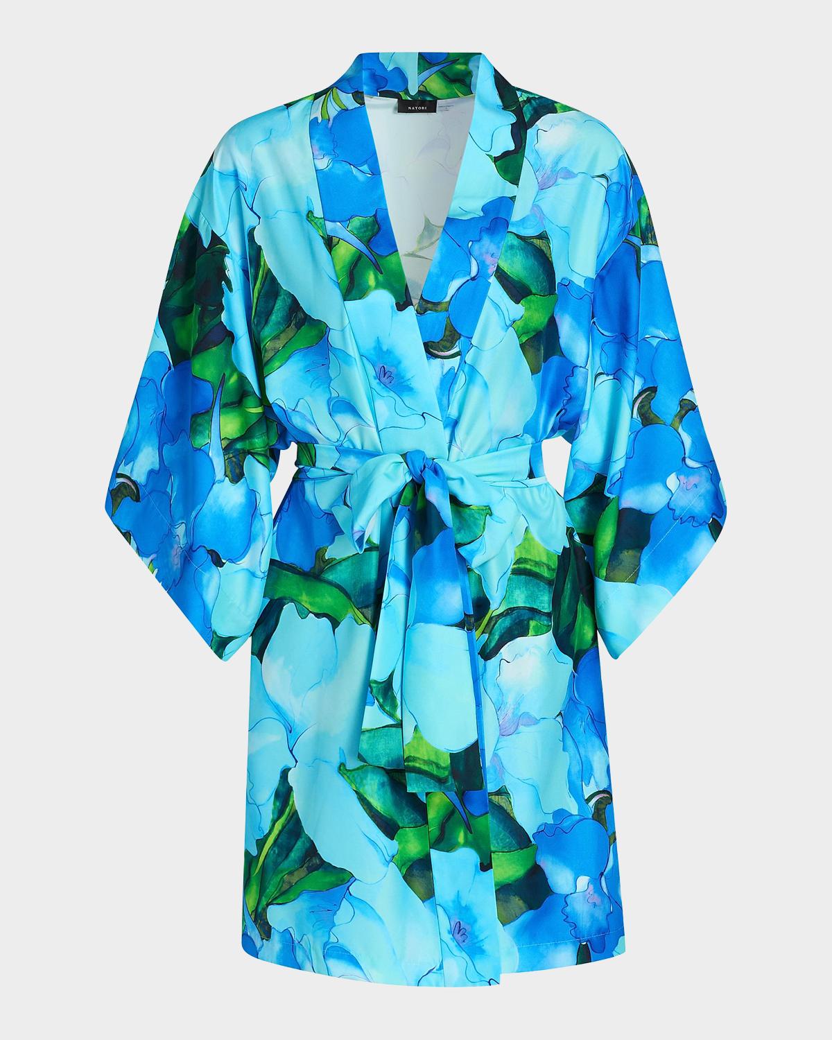 Natori Isla 3/4-Sleeve Floral Mini Robe