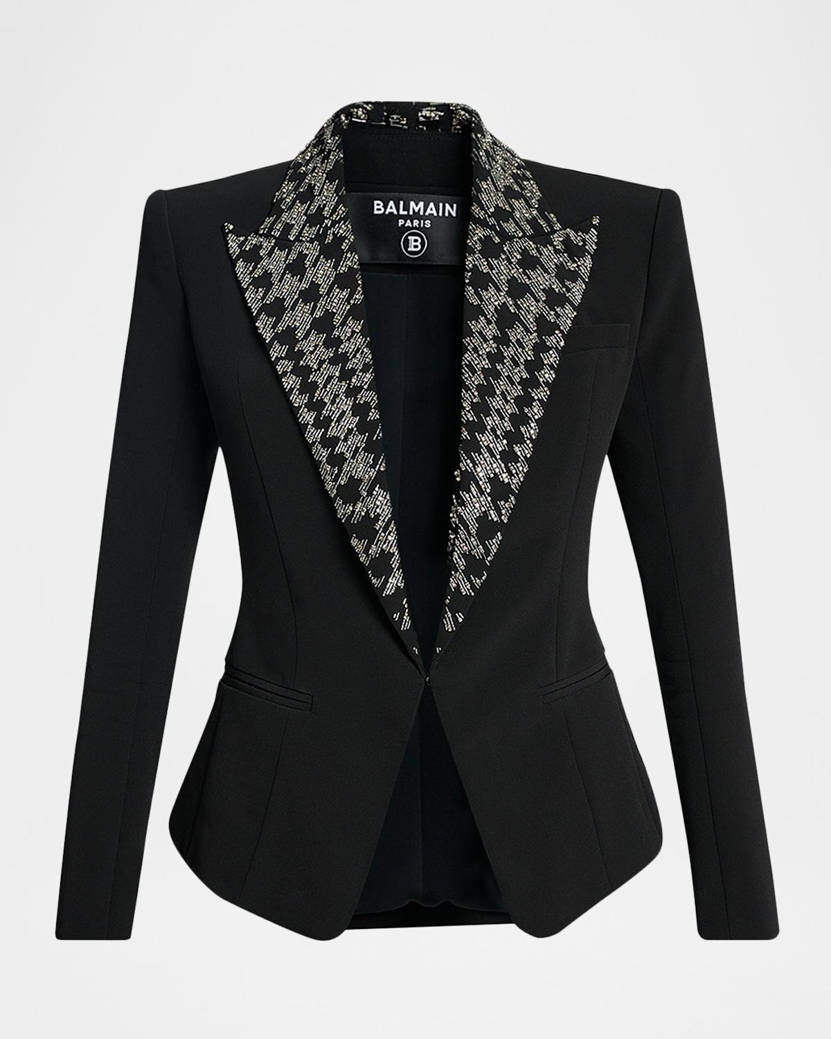 Balmain Embroidered Lapels Single-Breasted Jacket