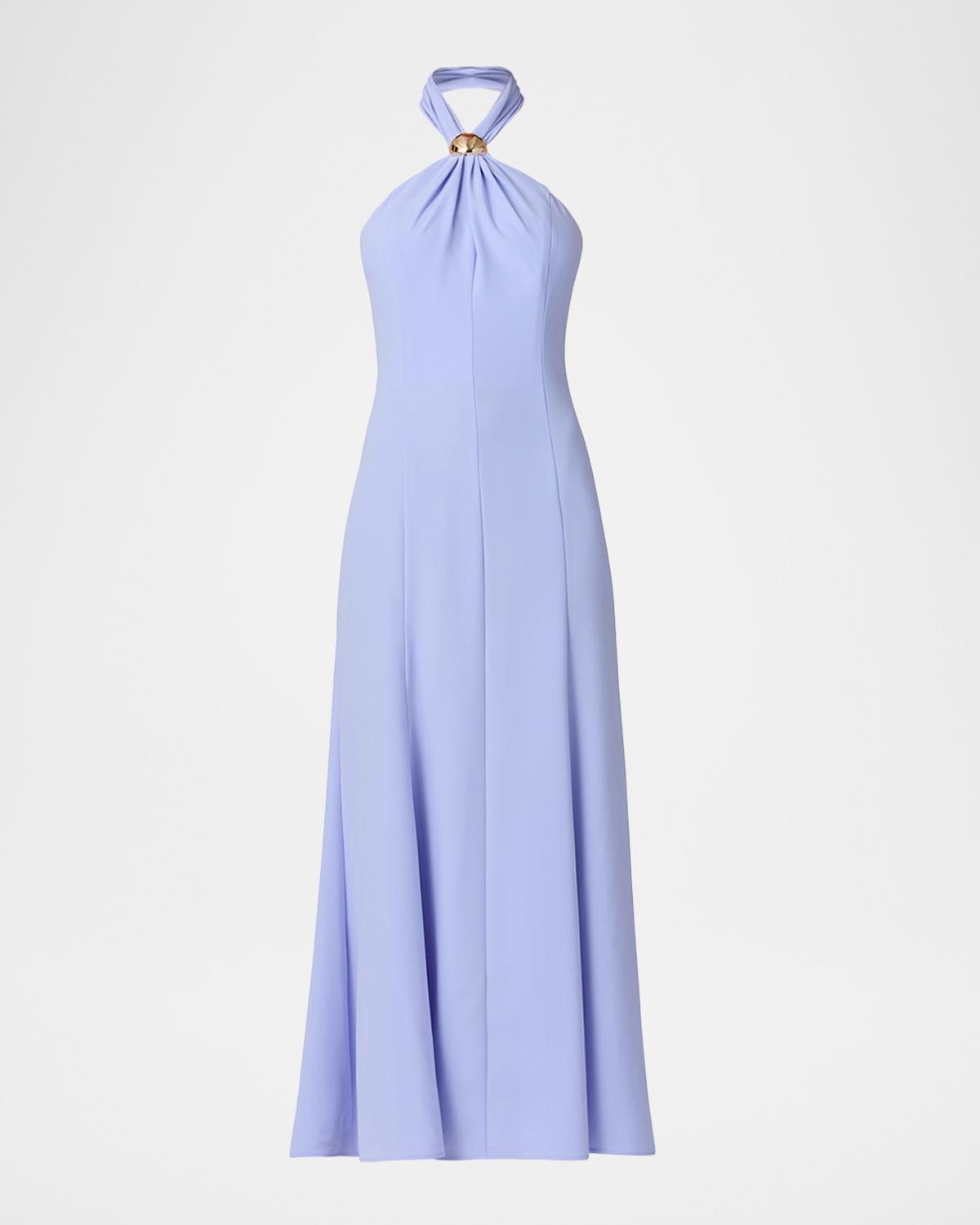 Shoshanna Keller Crepe Halter Maxi Dress
