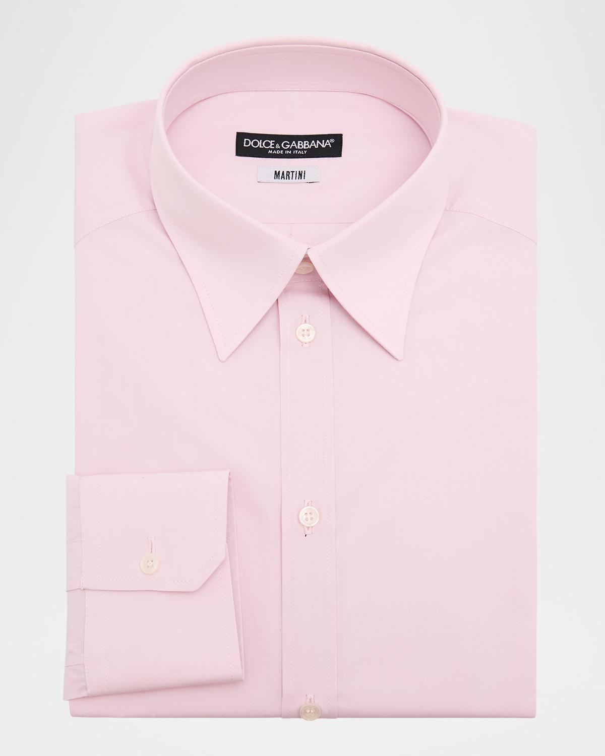 Dolce & Gabbana Men's Cotton Poplin Martini Fit Solid Dress Shirt