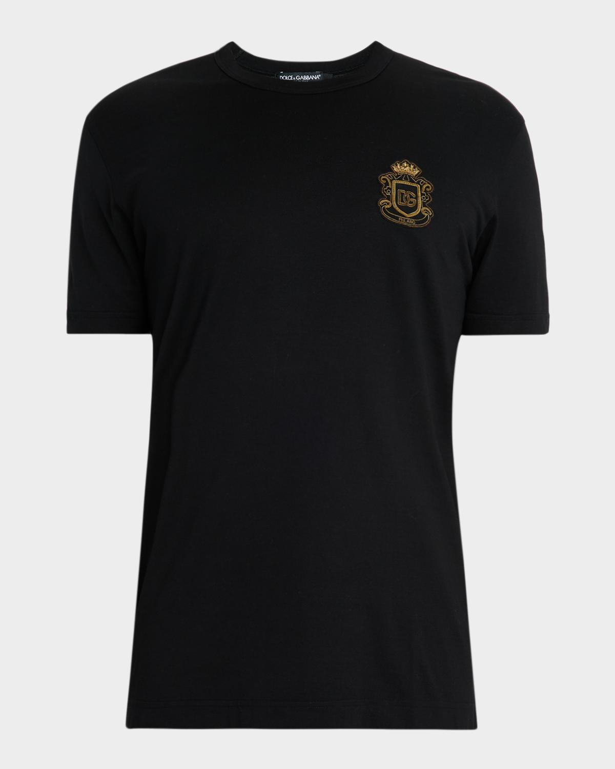 Dolce & Gabbana Men's Heraldic Patch Cotton T-Shirt