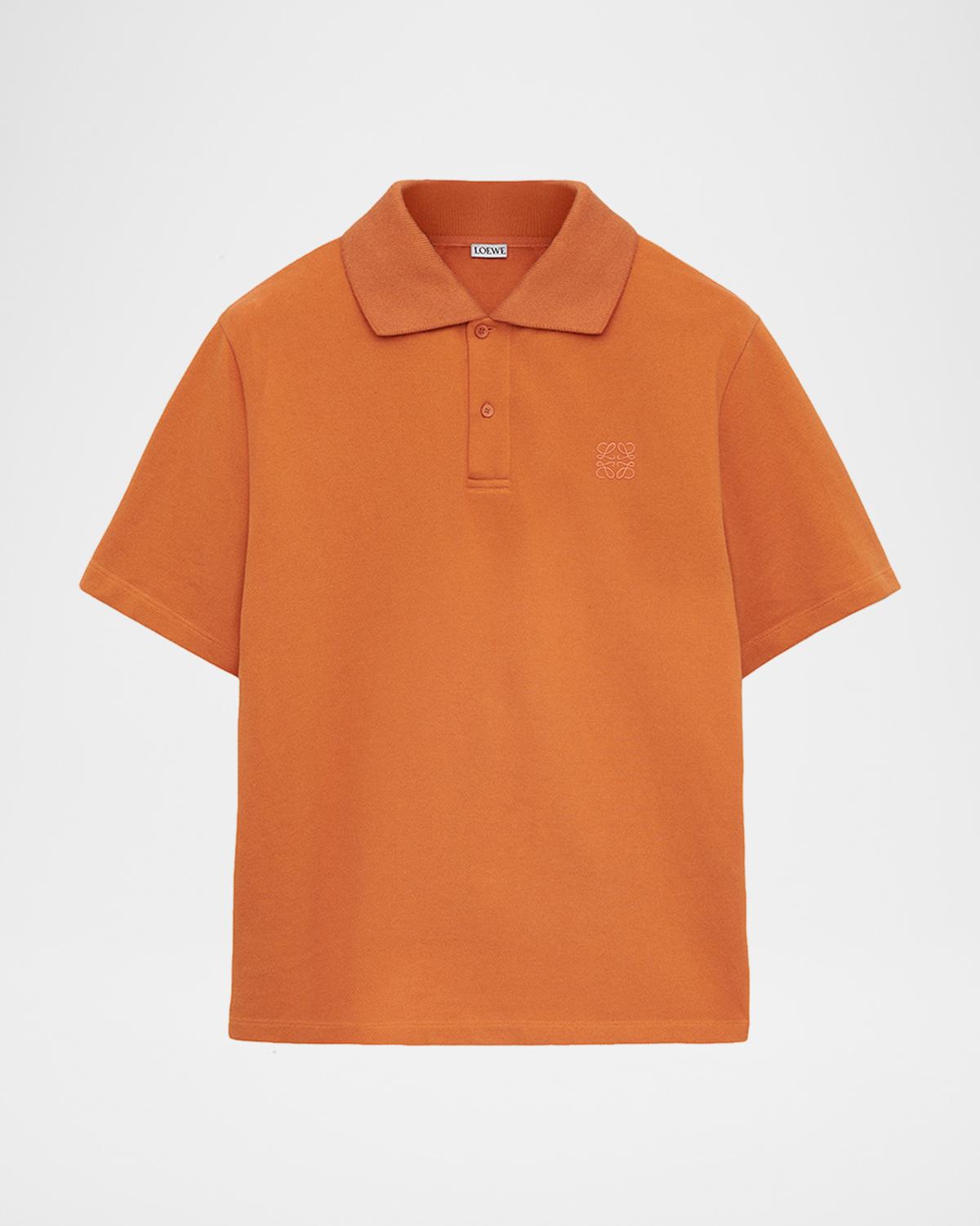 LOEWE Men's Tonal Anagram Pique Polo Shirt
