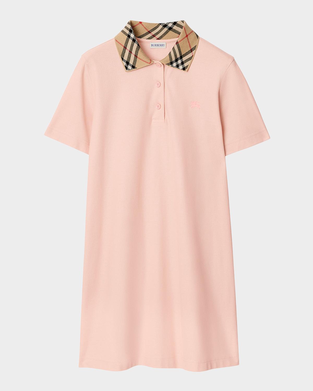 Burberry Iris Check Collar Short-Sleeve Mini Dress