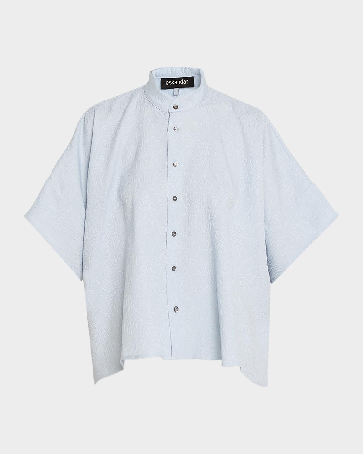 Eskandar A-Line Textured Silk Shirt