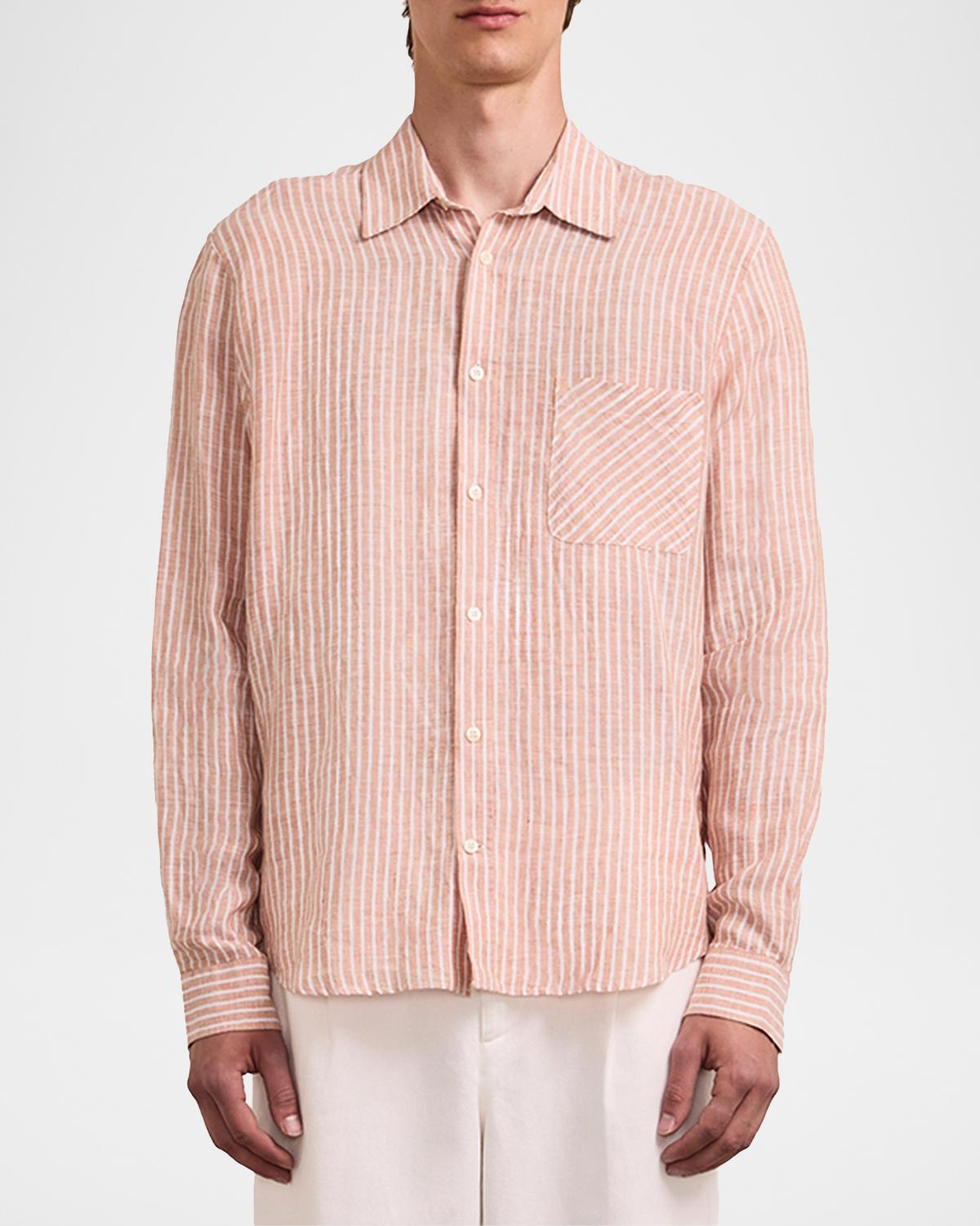 Frescobol Carioca Men's Telles Striped Linen Shirt