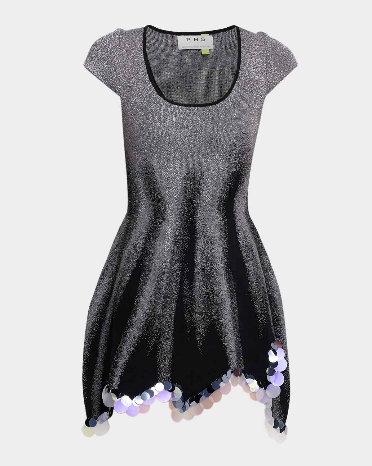 PH5 Zingel Reflective Wavy-Hem Mini Dress