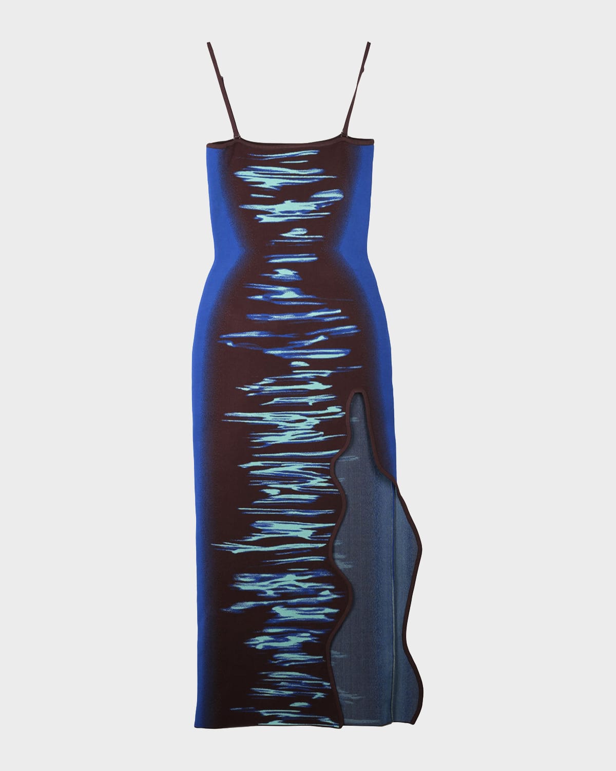 Ph5 Iris Wavy Side-slit Midi Dress In Blue