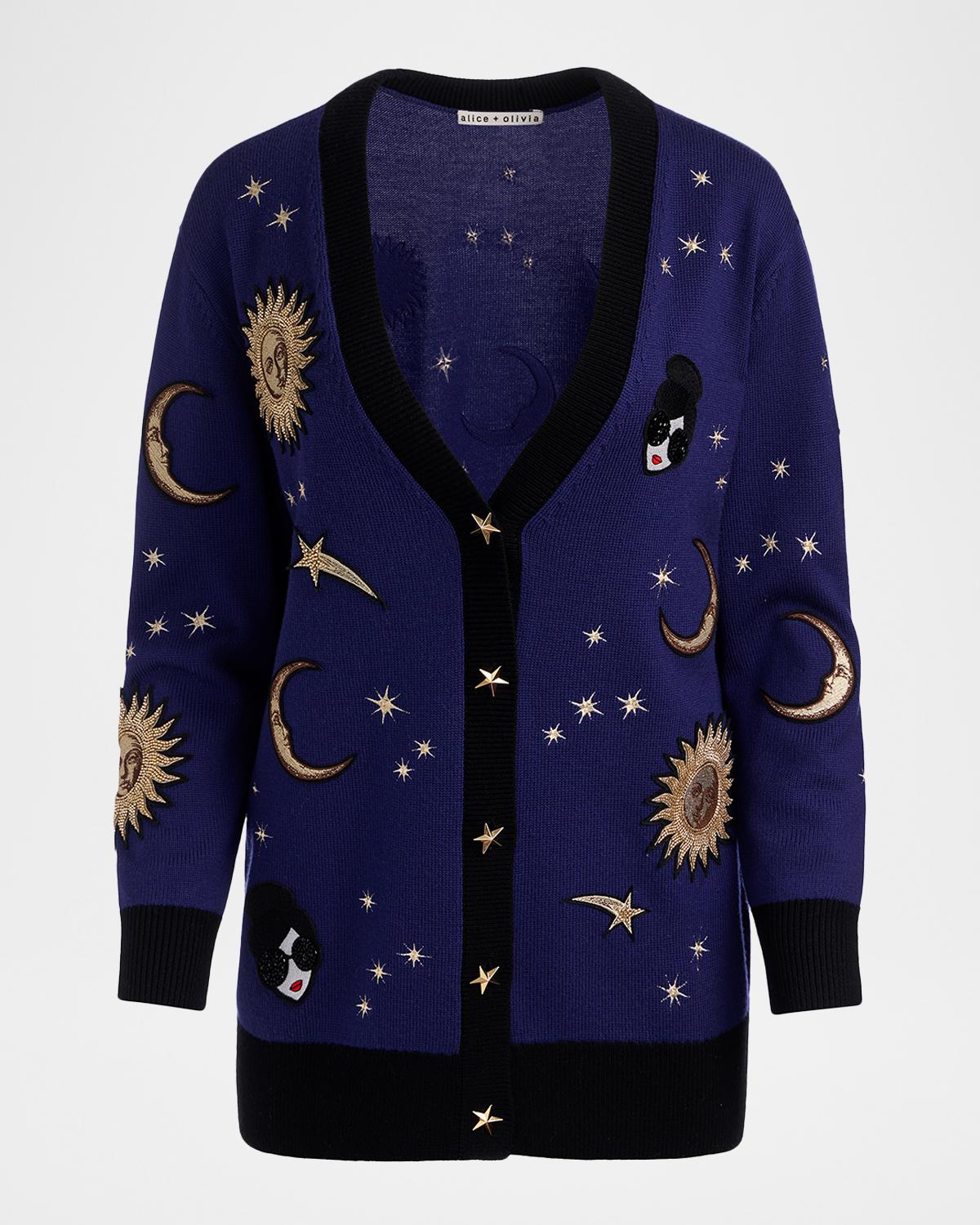 ALICE + OLIVIA Bradford Celestial StaceFace Cardigan
