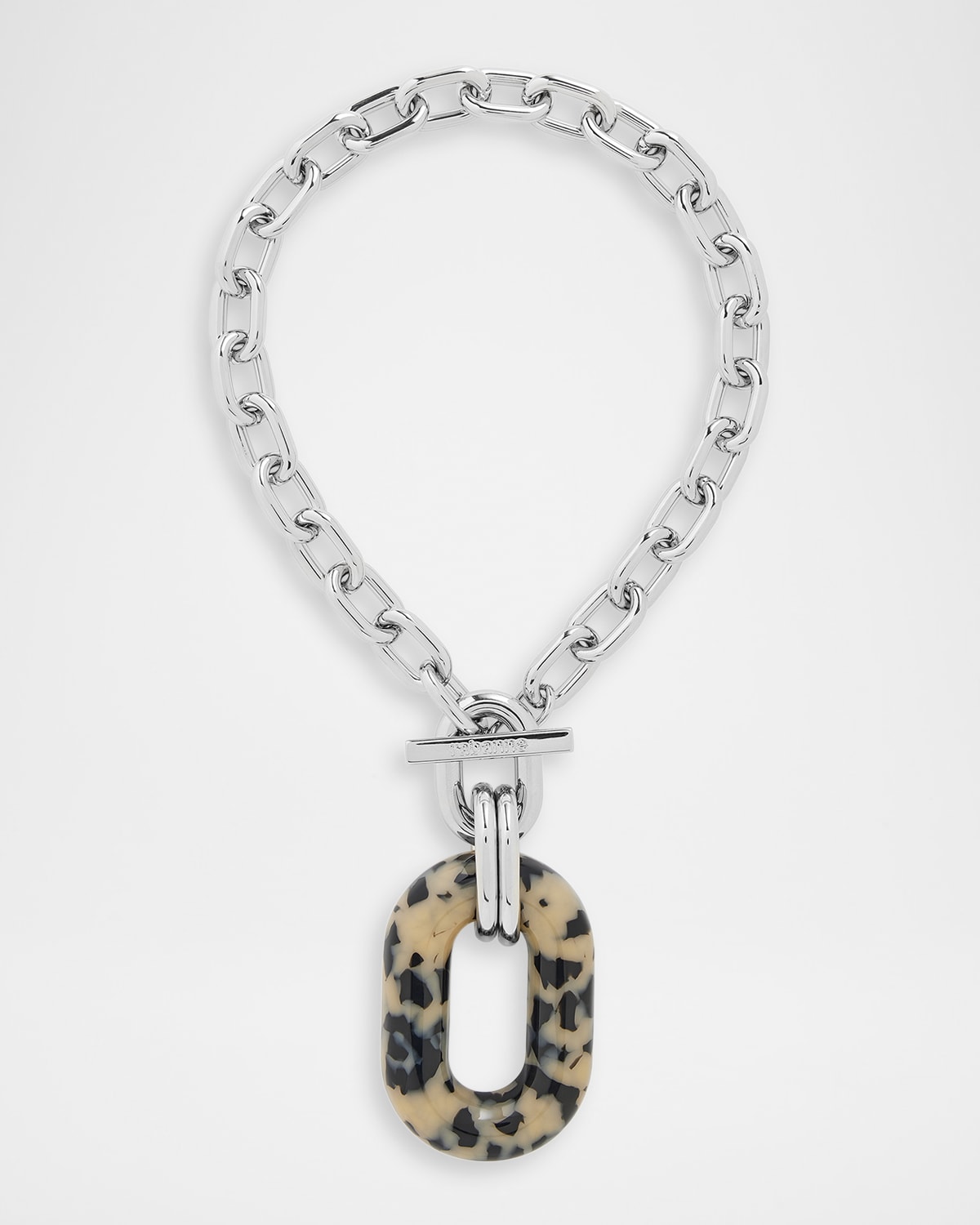 Rabanne XL Link Tortoise Resin Drop Necklace