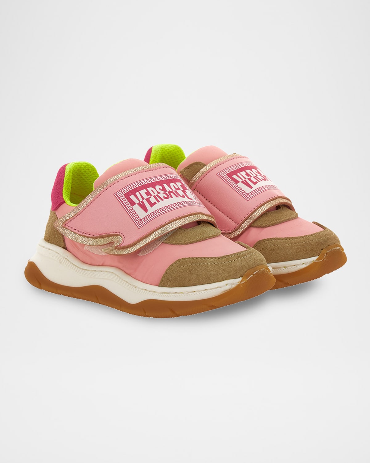 Versace Girl 's Low-Top Mixed Media Suede Sneakers, Toddler/Kids