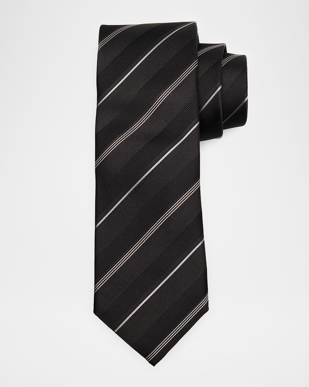 Brunello Cucinelli Men 's Silk and Cotton Multi-Stripe Tie