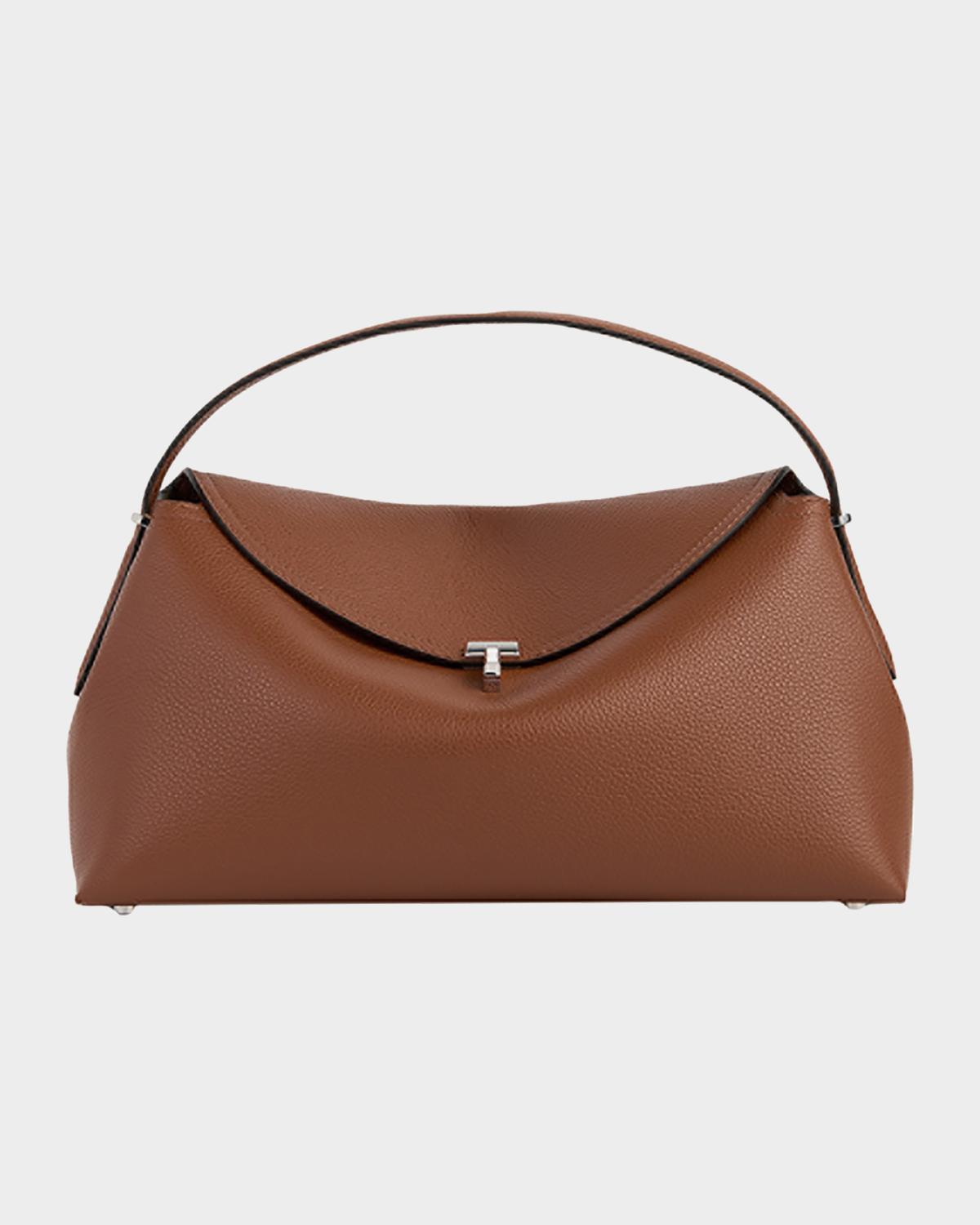 T-Lock Grain Leather Top-Handle Bag