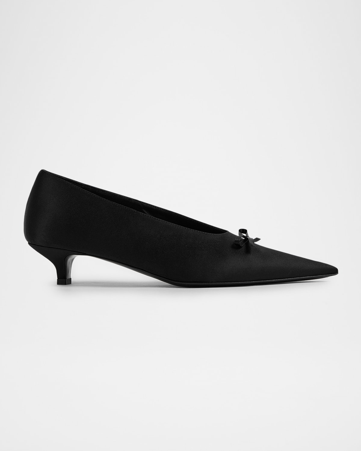 Totême 35mm Bow Satin Pumps In Black