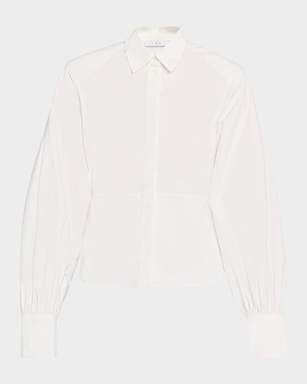 Iro Janine Button-Front Cotton Poplin Shirt