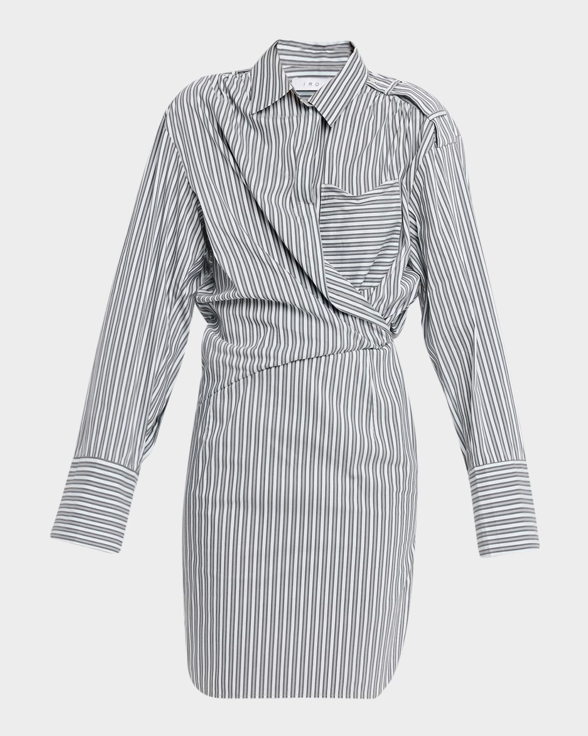 Iro Lazul Pinstripe Wrap Shirtdress
