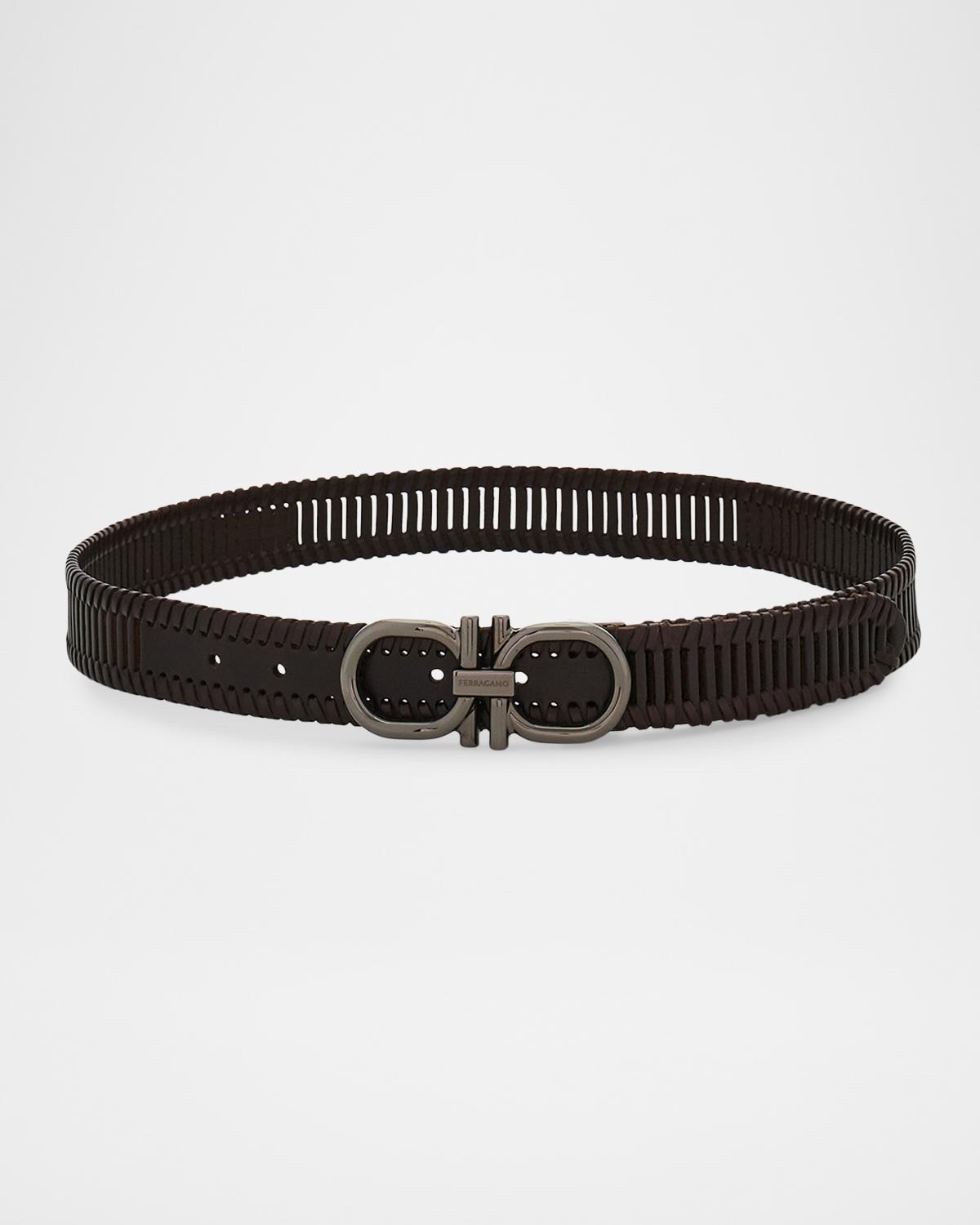 Ferragamo Black Calf Leather Bos Taurus Regular Belt - 100 cm / 40 Inches