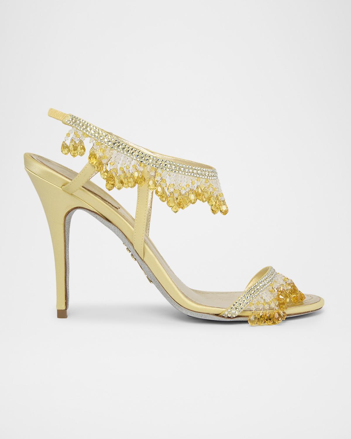 Rene Caovilla 100mm Chandelier Embellished Satin Sandals