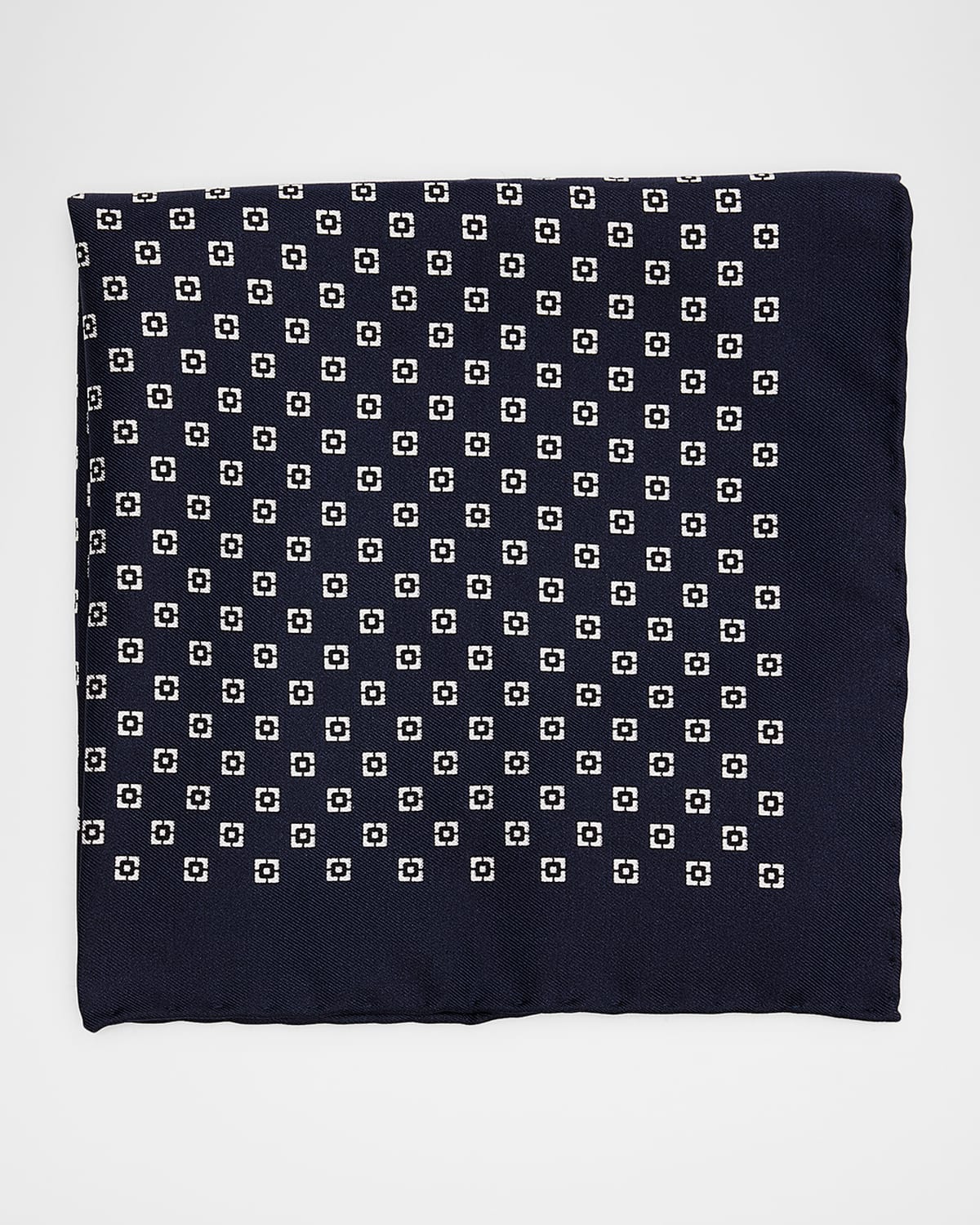 Brunello Cucinelli Men 's Geometric Silk Pocket Square | Thumbnail 4 Brunello Cucinelli Men 's Geometric Silk Pocket Square | Thumbnail 4