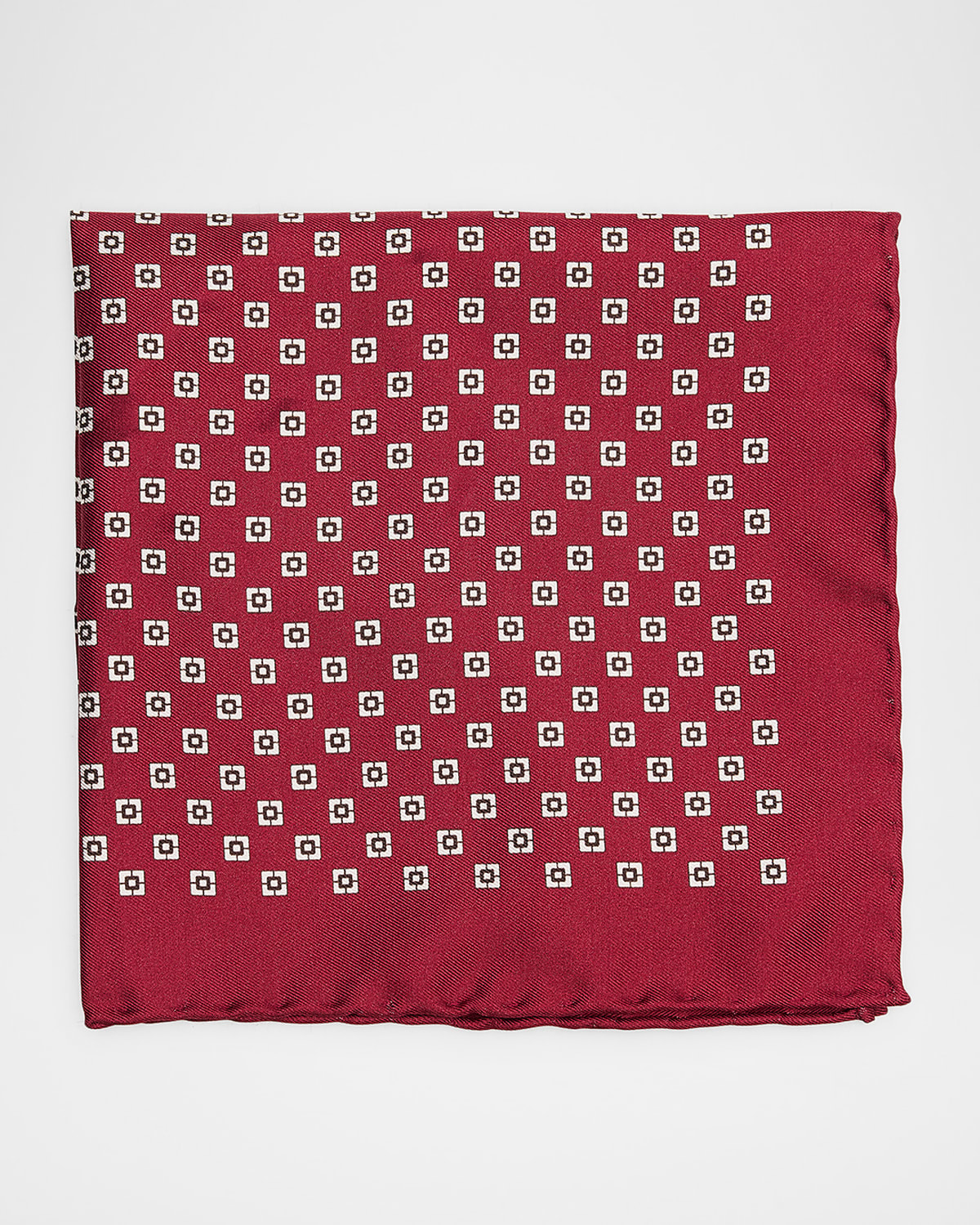 Brunello Cucinelli Men 's Geometric Silk Pocket Square | Thumbnail 4 Brunello Cucinelli Men 's Geometric Silk Pocket Square | Thumbnail 4