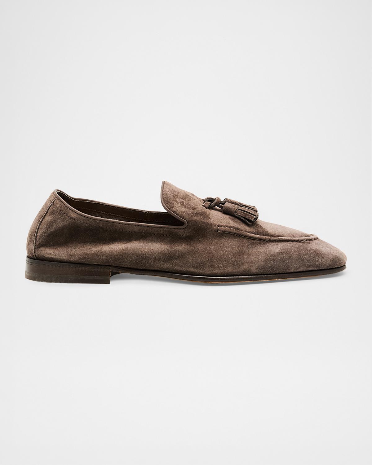 Brunello Cucinelli Men's Suede Tassel Loafers