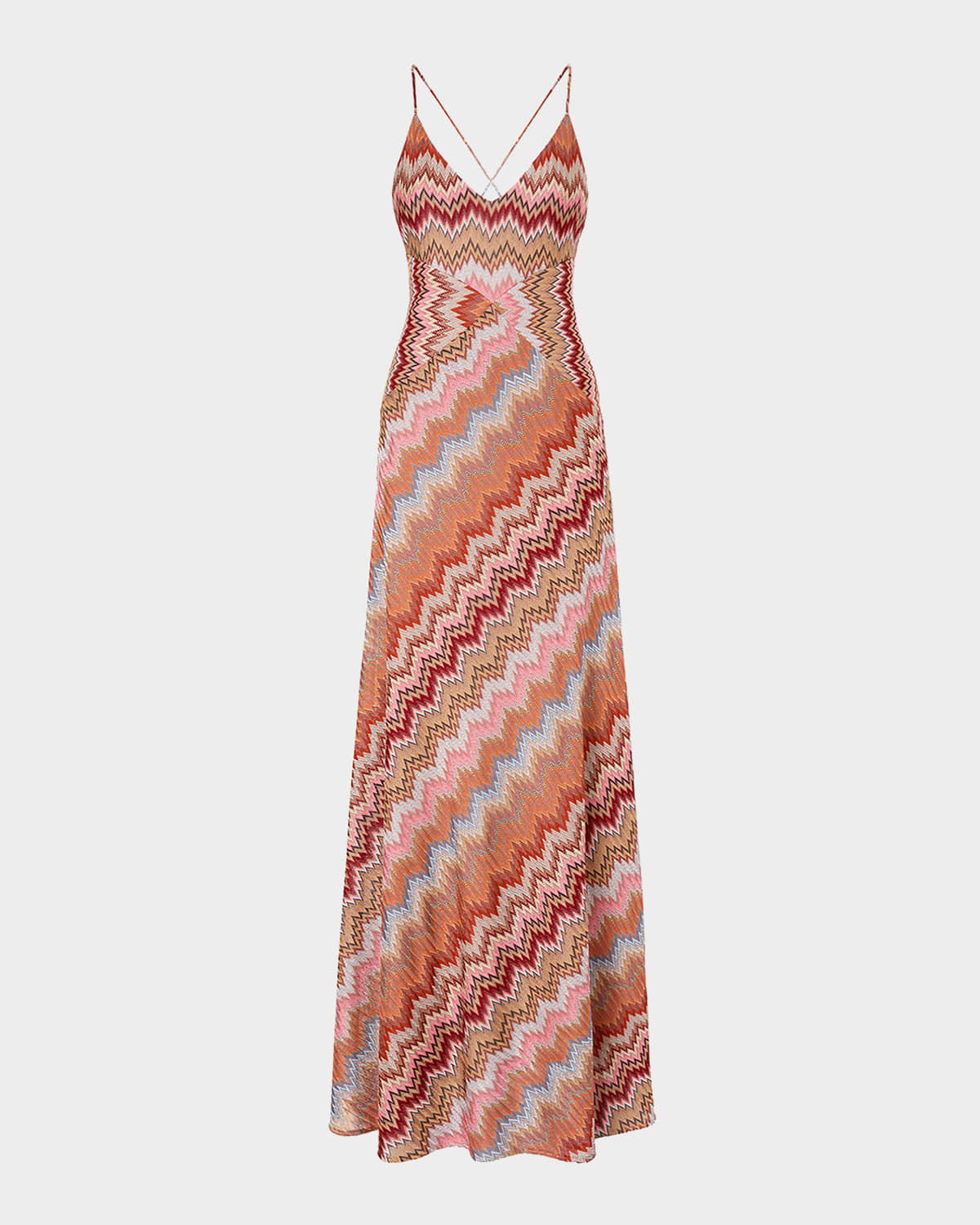 Missoni Multicolor Snake Chevron Sleeveless Gown
