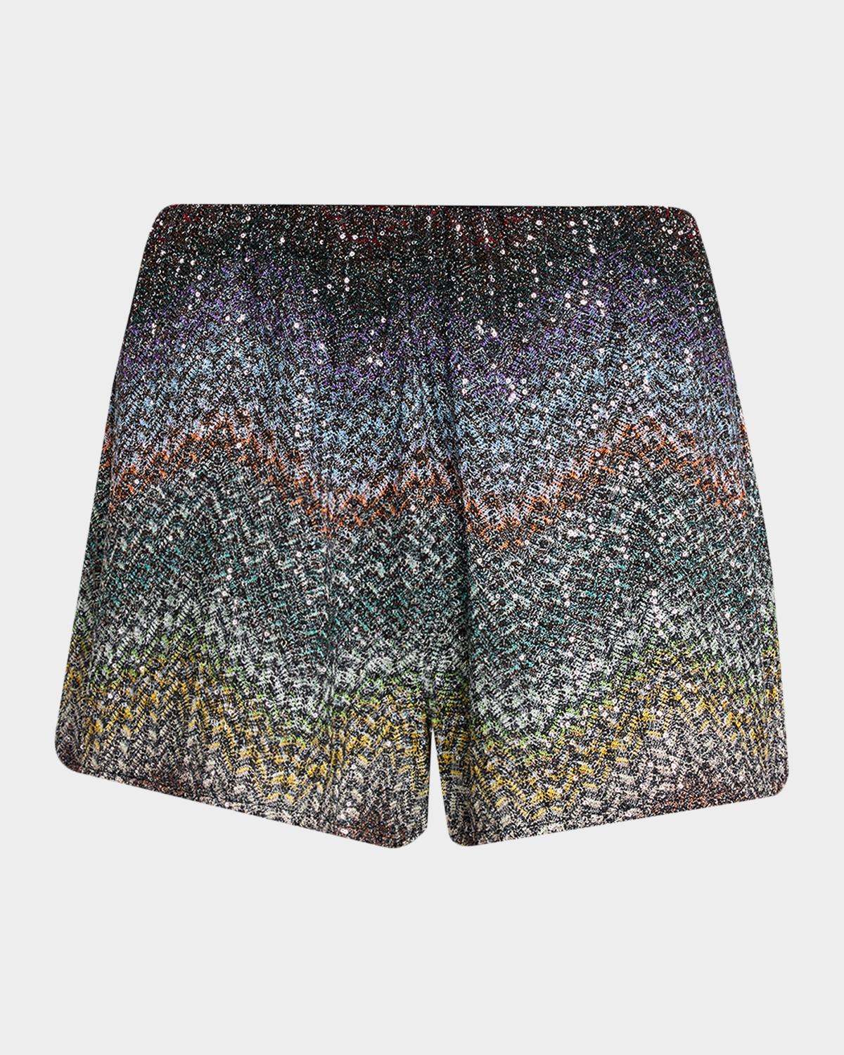 Missoni Sequin Wefted Loom Knit Pull-On Shorts