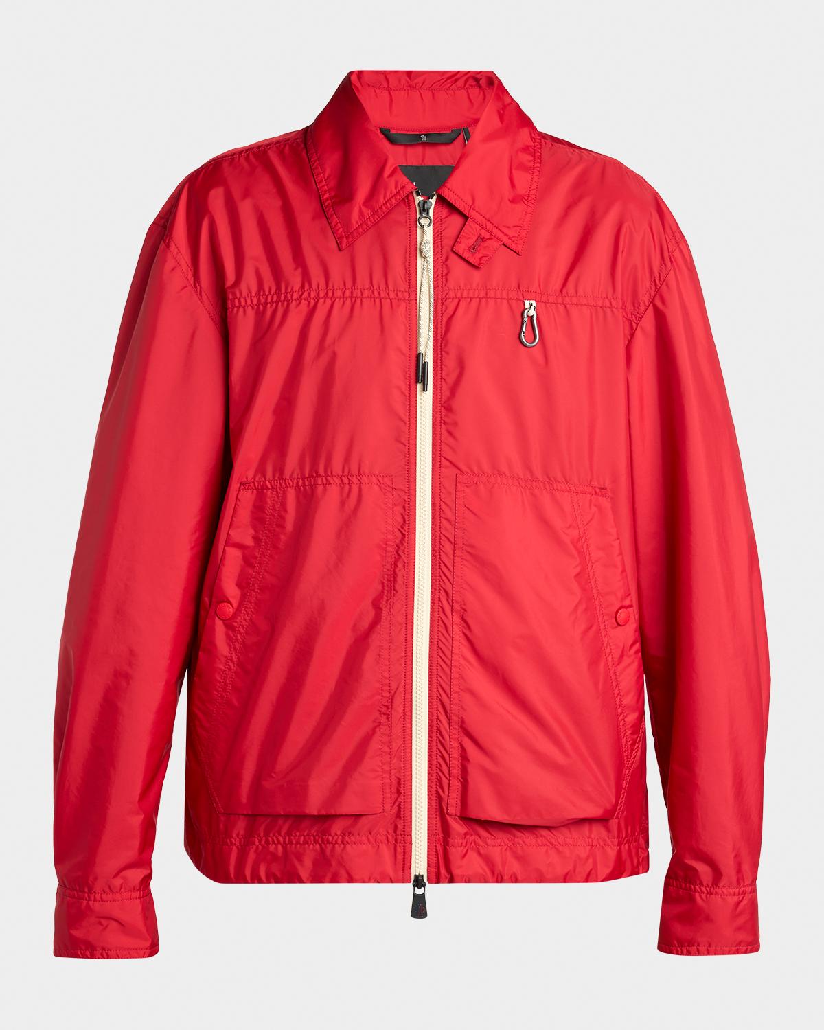 Moncler Men's Brive Full-Zip Shirt Jacket with Clip