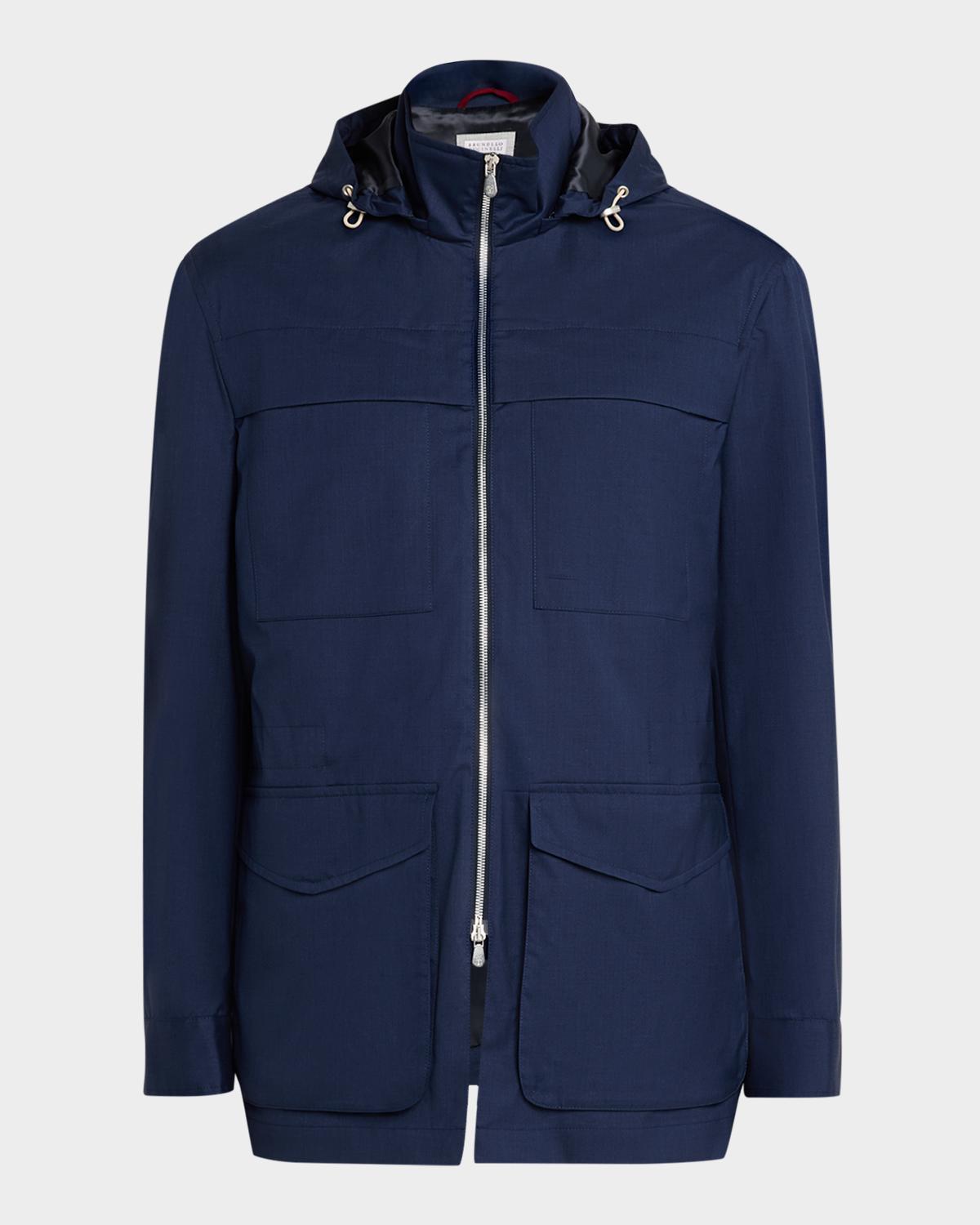 Men & apos;s Water-Resistant Wool Hooded Jacket