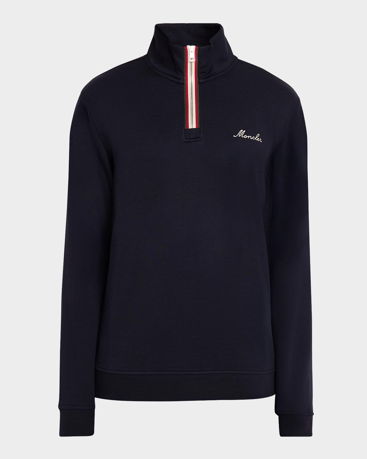 Moncler Men's Embroidered Logo Turtleneck Sweatshirt