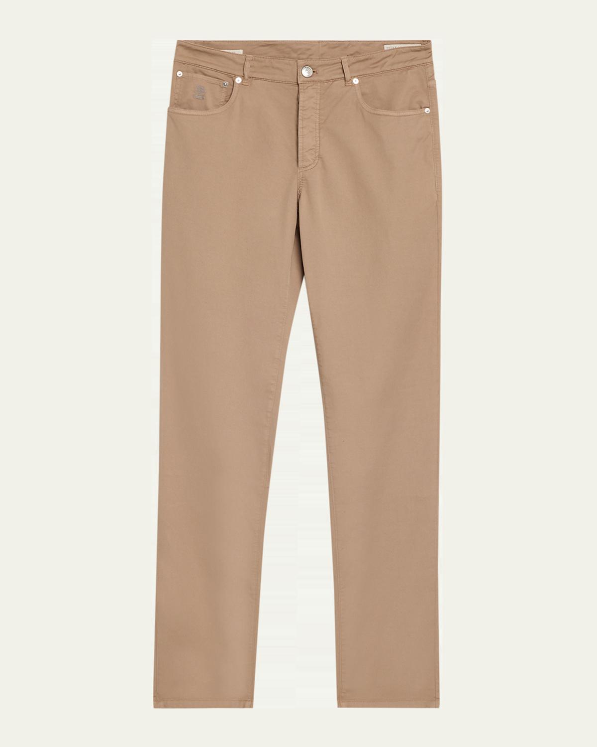 Brunello Cucinelli Men's Dyed Cotton Straight-Fit Five-Pocket Pants