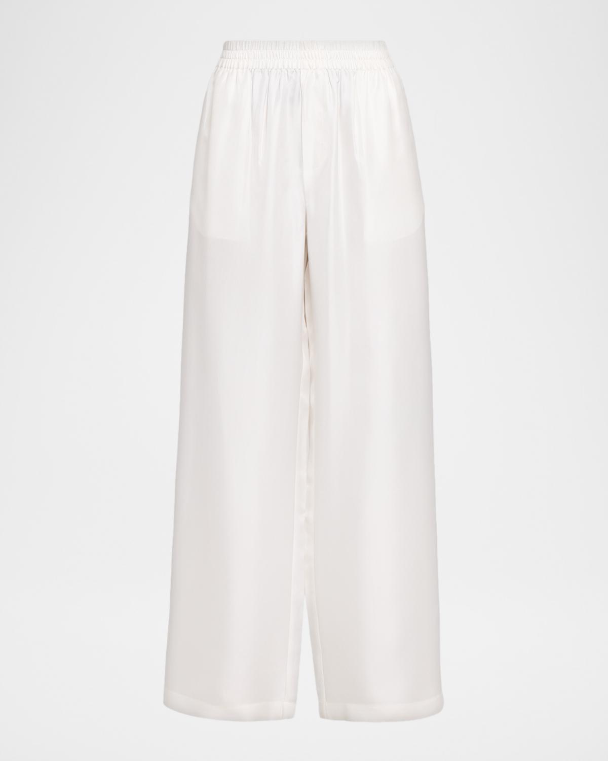 Lisa Yang Silk Twill Wide-Leg Trousers