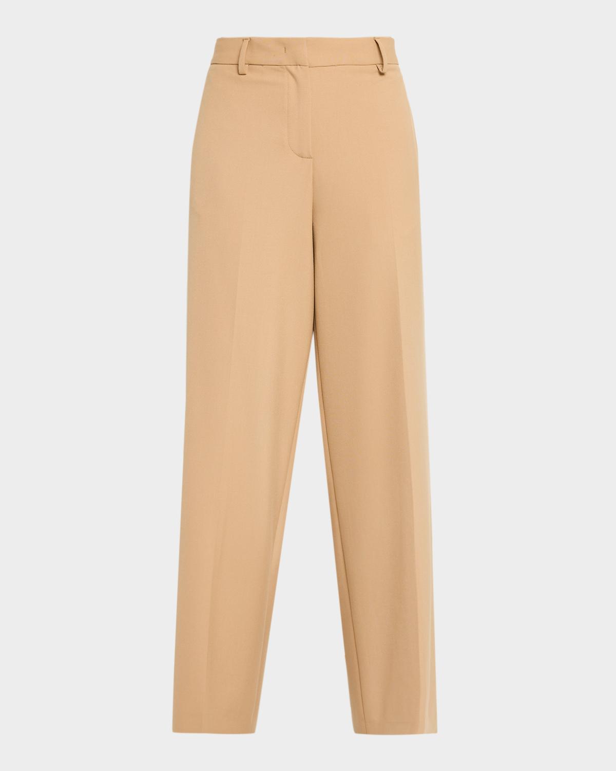 Wide-Leg Tech Wool Trousers