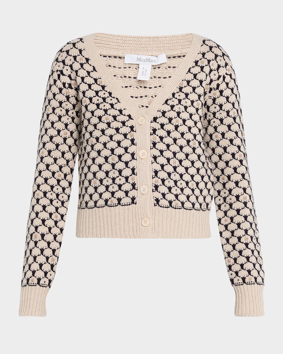 Max Mara Mastro Rhinestone-Embellished Crop Cardigan