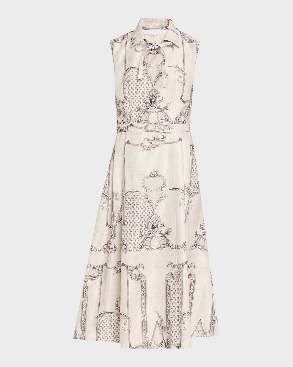 Max Mara Sleeveless Paisley-Print Midi Dress