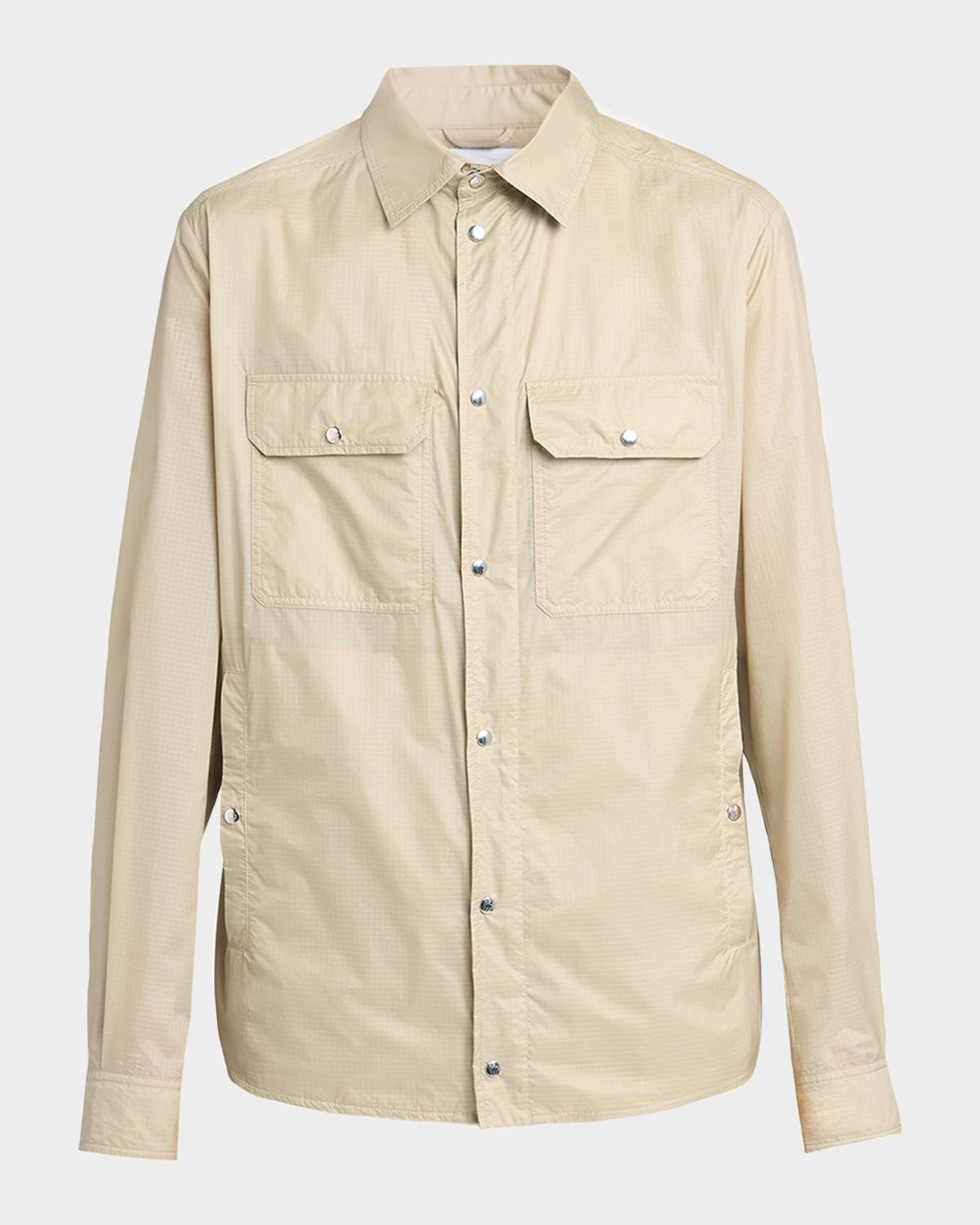 Moncler Men's Nylon Snap-Front Shirt Jacket