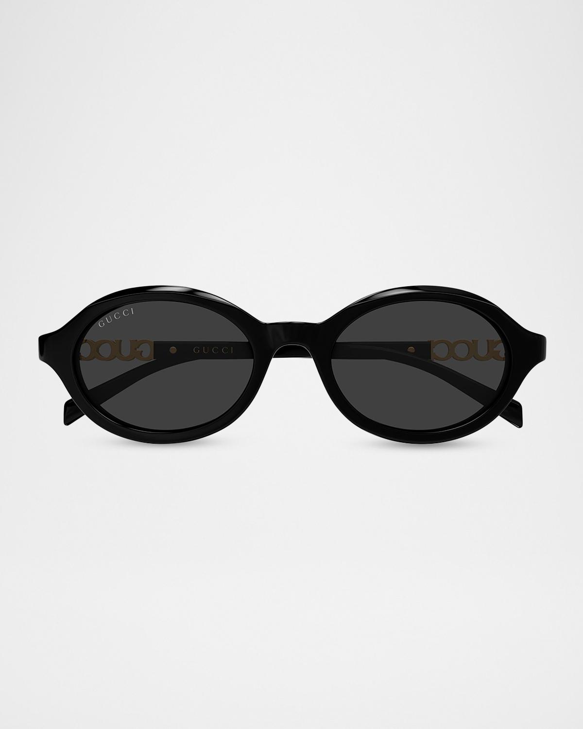 Logo Script 51mm Oval Sunglasses