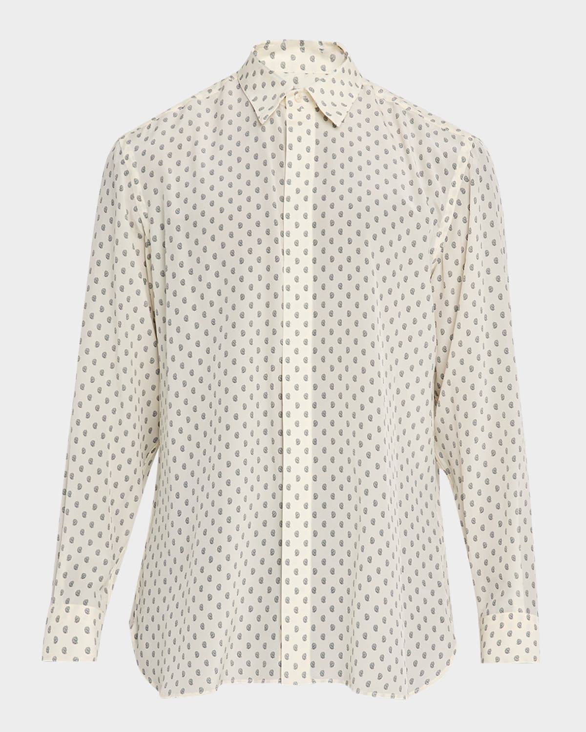 Men & apos;s Crepe de Chine Silk Paisley Dress Shirt