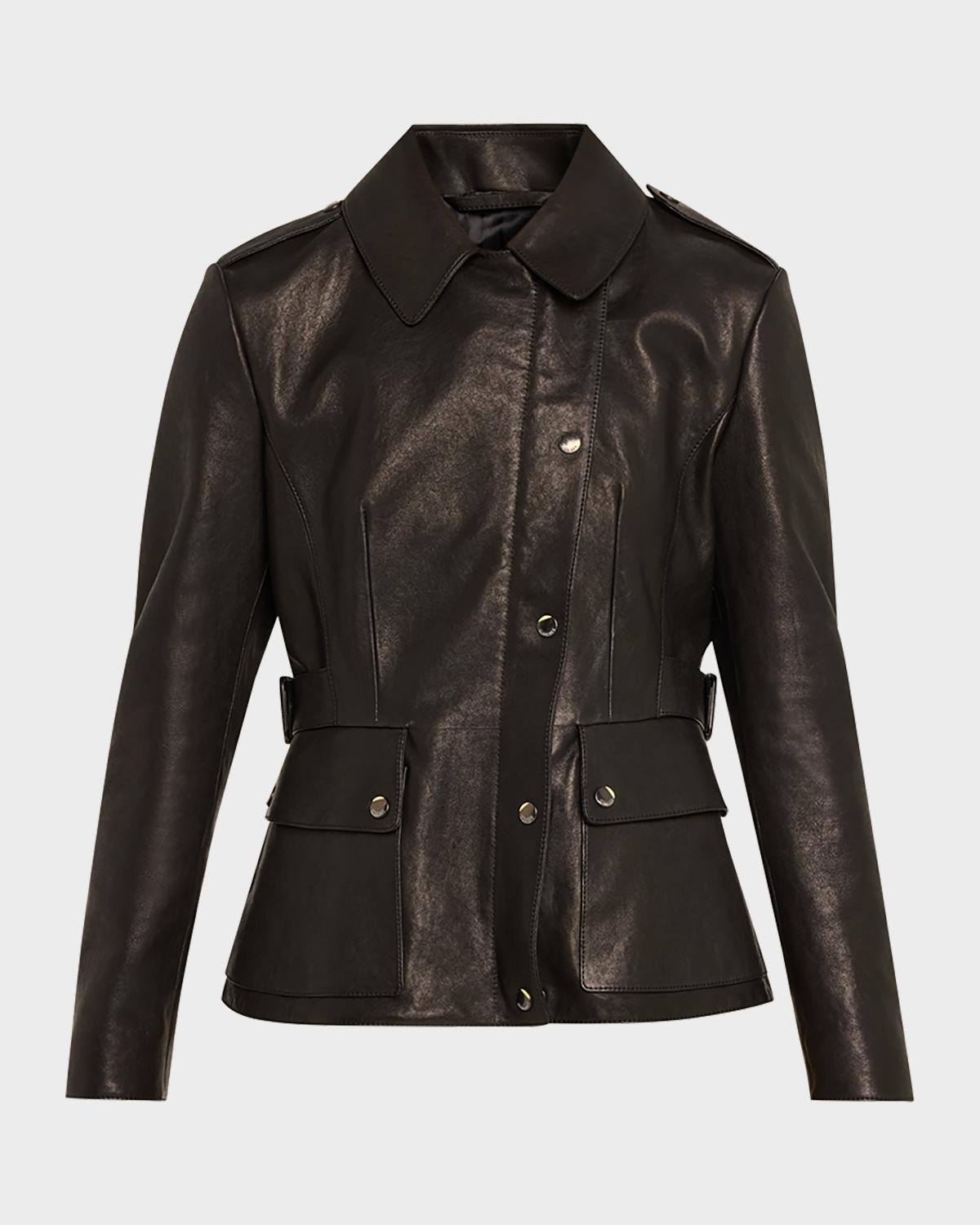 Burberry Leyton Lamb Leather Trench Jacket