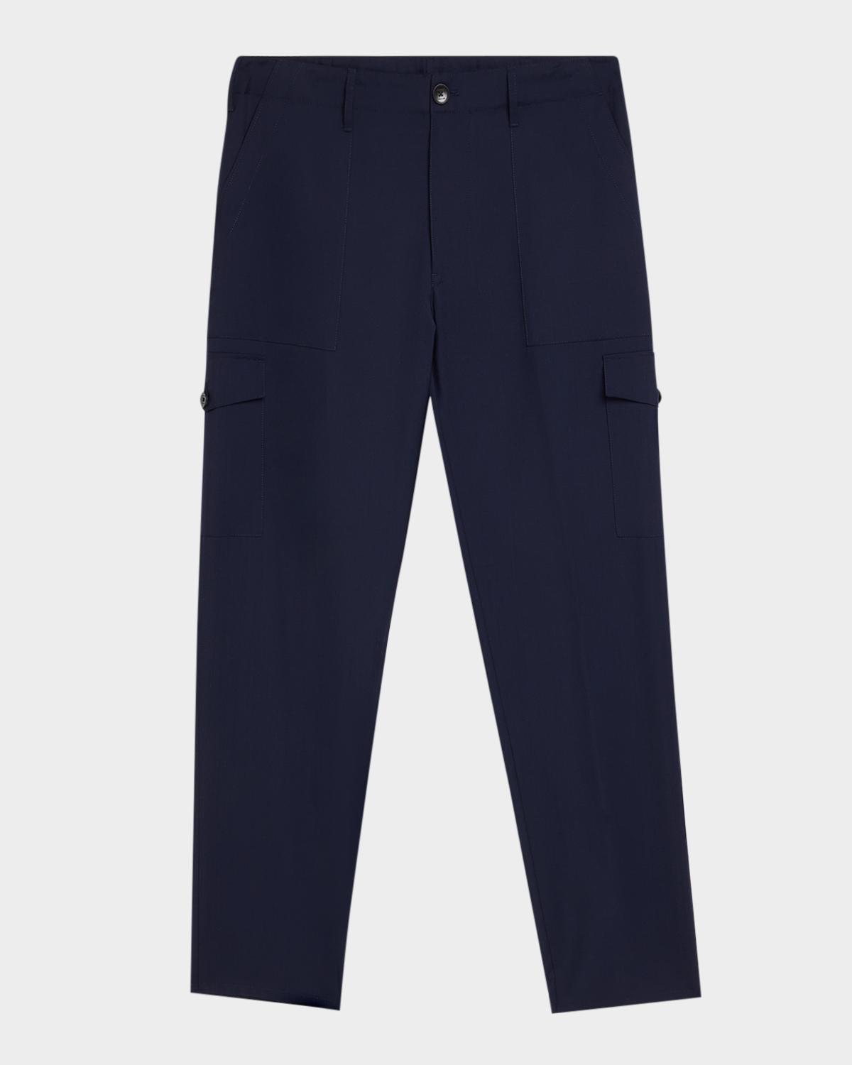 Etro Men's Wool Straight-Leg Cargo Trousers