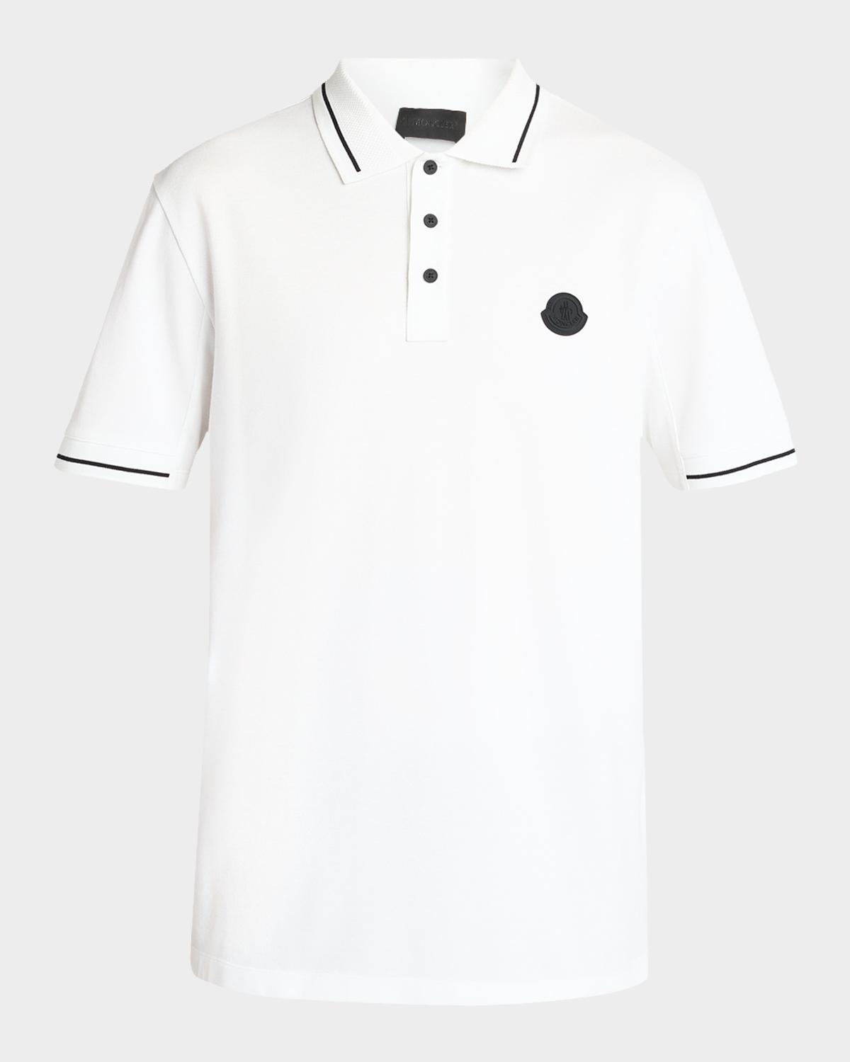 Moncler Men's Logo Patch Cotton Pique Polo Shirt