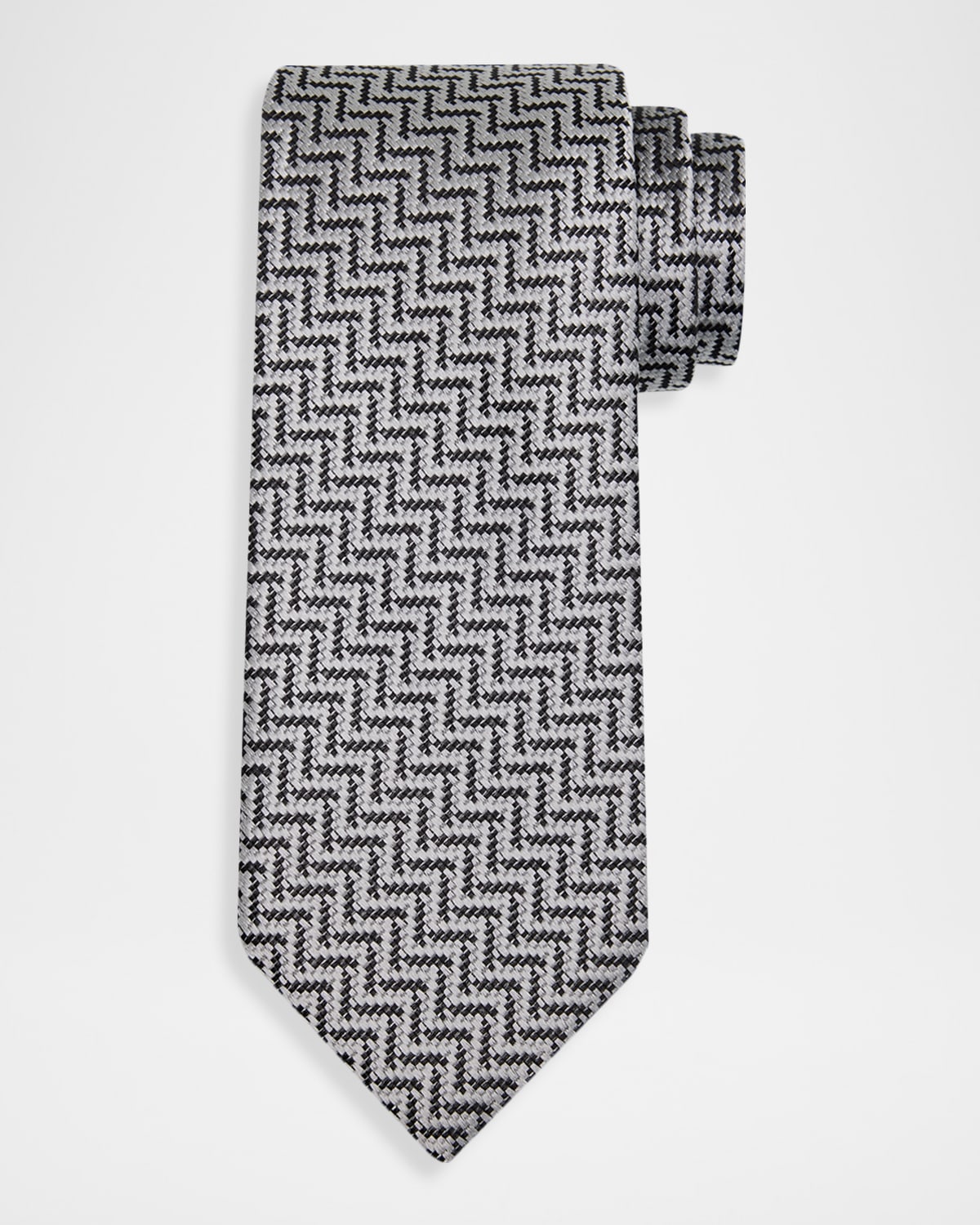 TOM FORD Men 's Diagonal Chevron Silk Tie | Thumbnail 4 TOM FORD Men 's Diagonal Chevron Silk Tie | Thumbnail 4