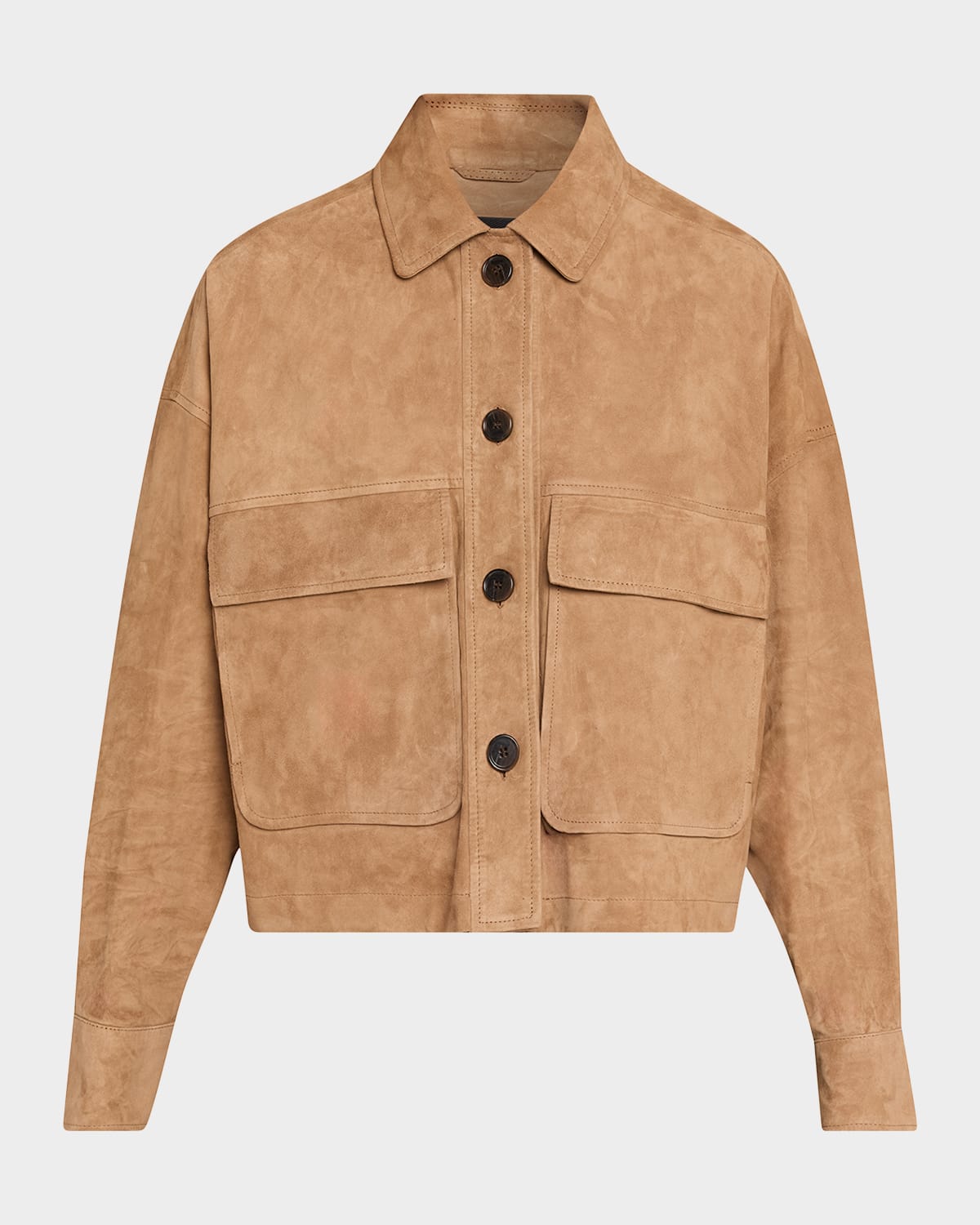 Miri Boxy Lambskin Suede Jacket