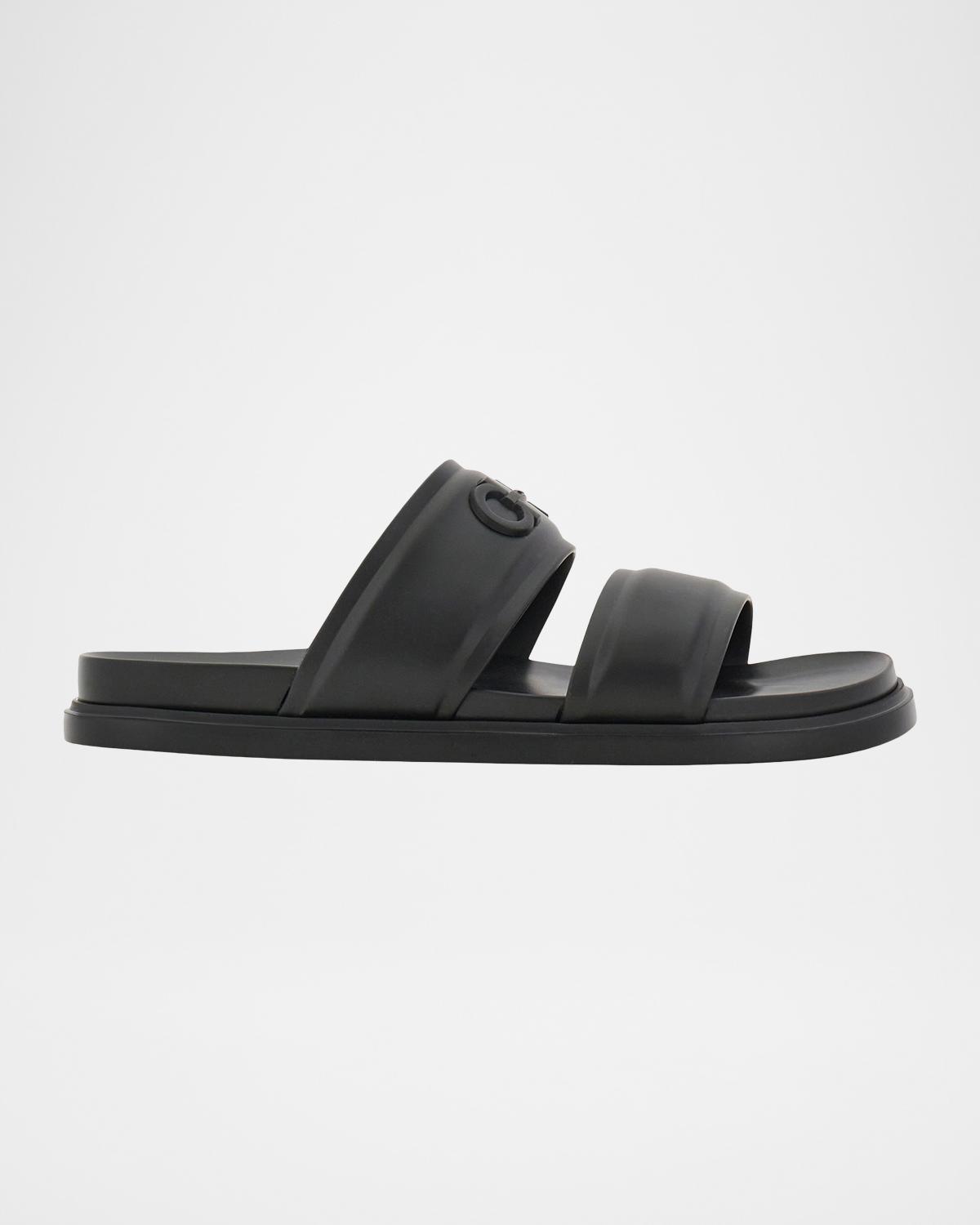 Men & apos;s Saint Bartheva Padded Leather Double-Strap Slide Sandals