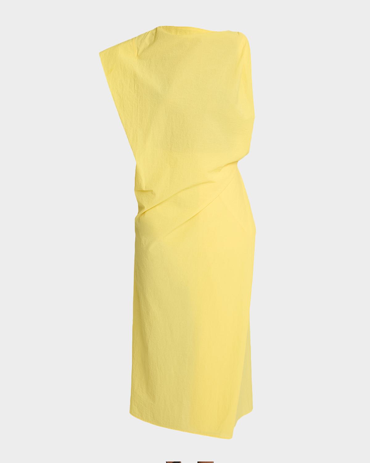 Jacquemus La Drap Asymmetric Cotton Midi Dress