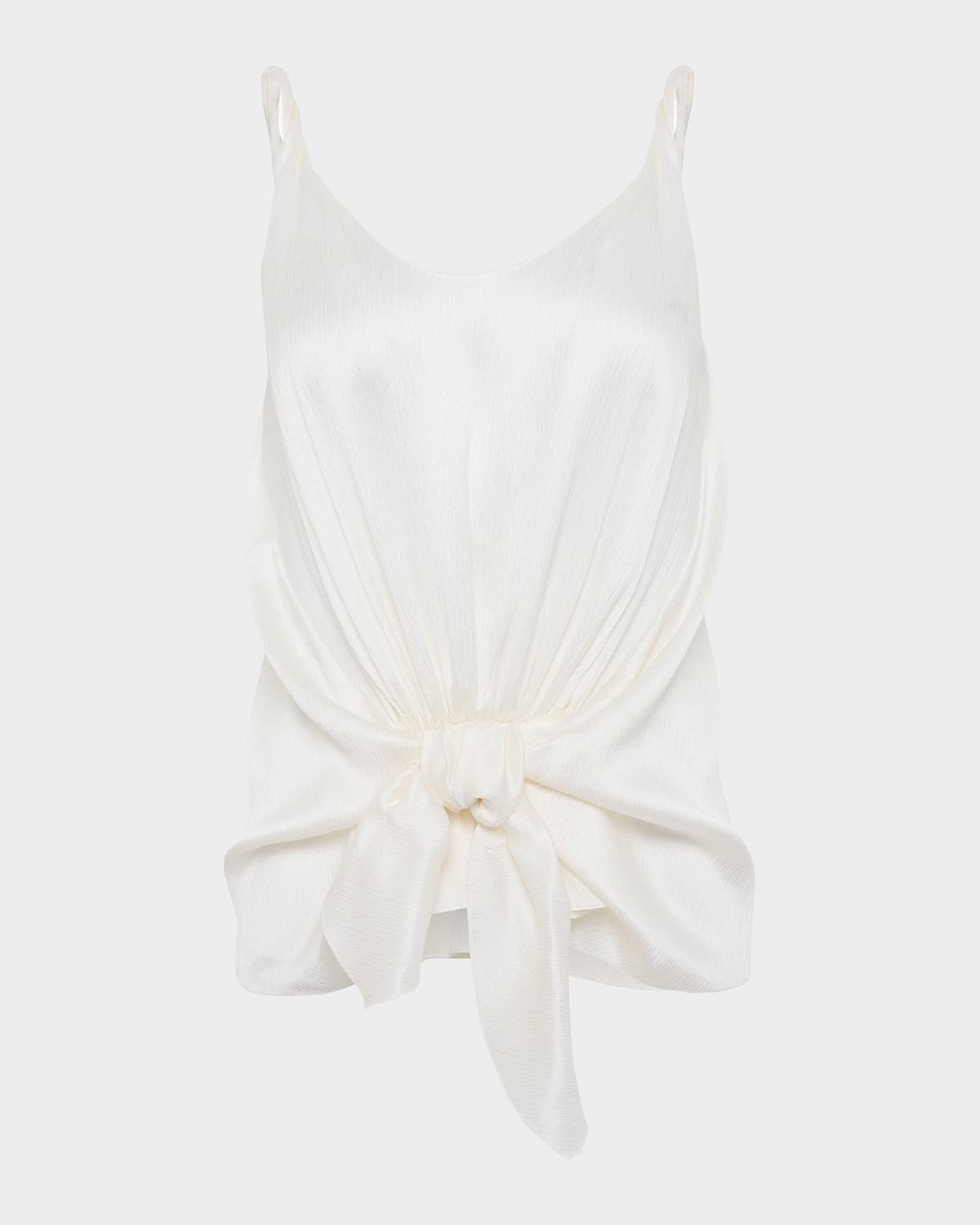 JW Anderson Knotted Crinkled Silk Tank Top